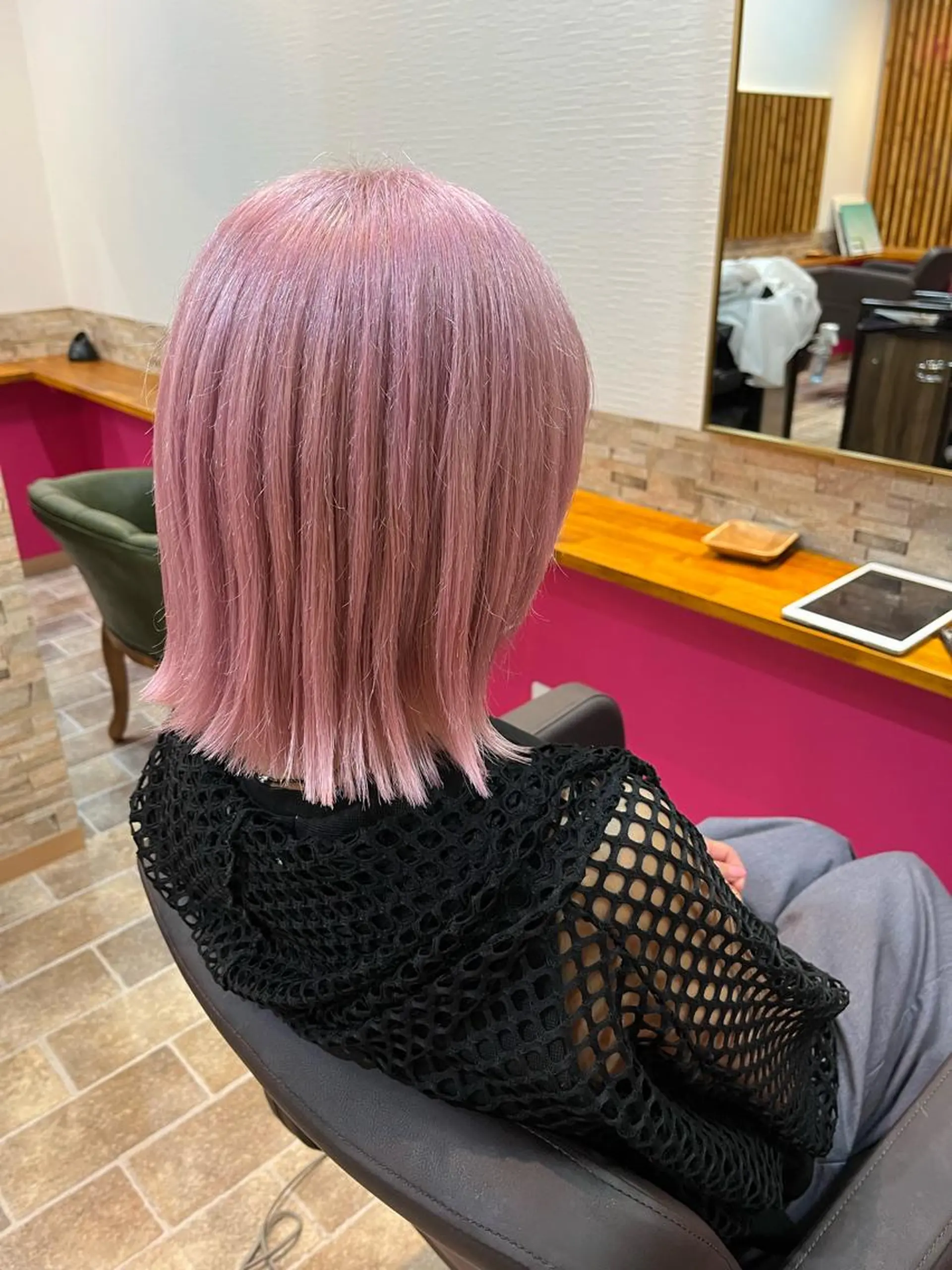 ミディアム カラー ヘアカラー&縮毛矯正 STAR☆RIVERのヘアスタイル