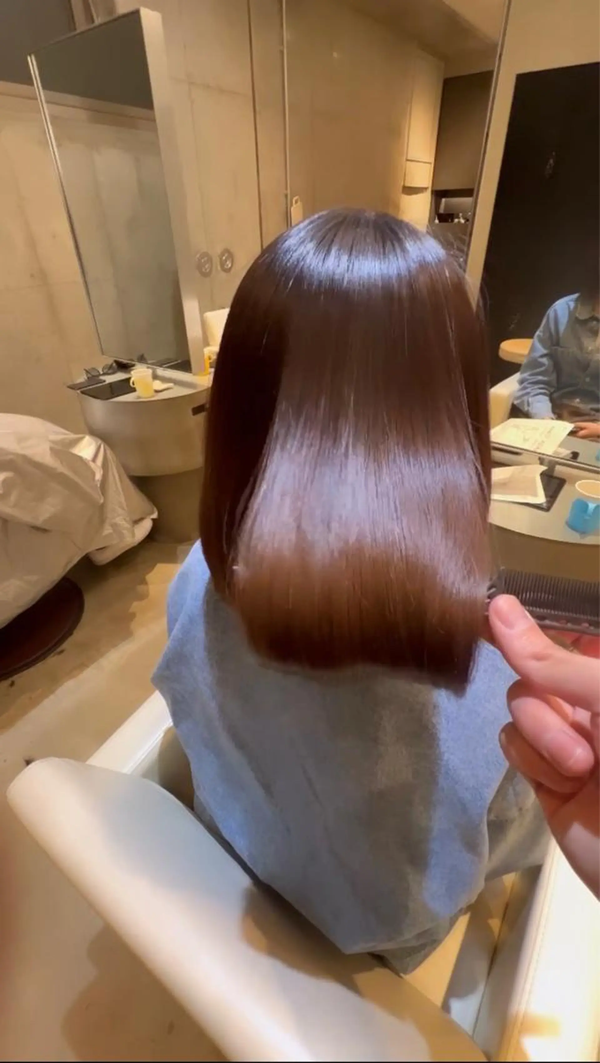 セミロング 髪質改善 トリートメント 酸熱トリートメント 大森 勝馬のヘアスタイル