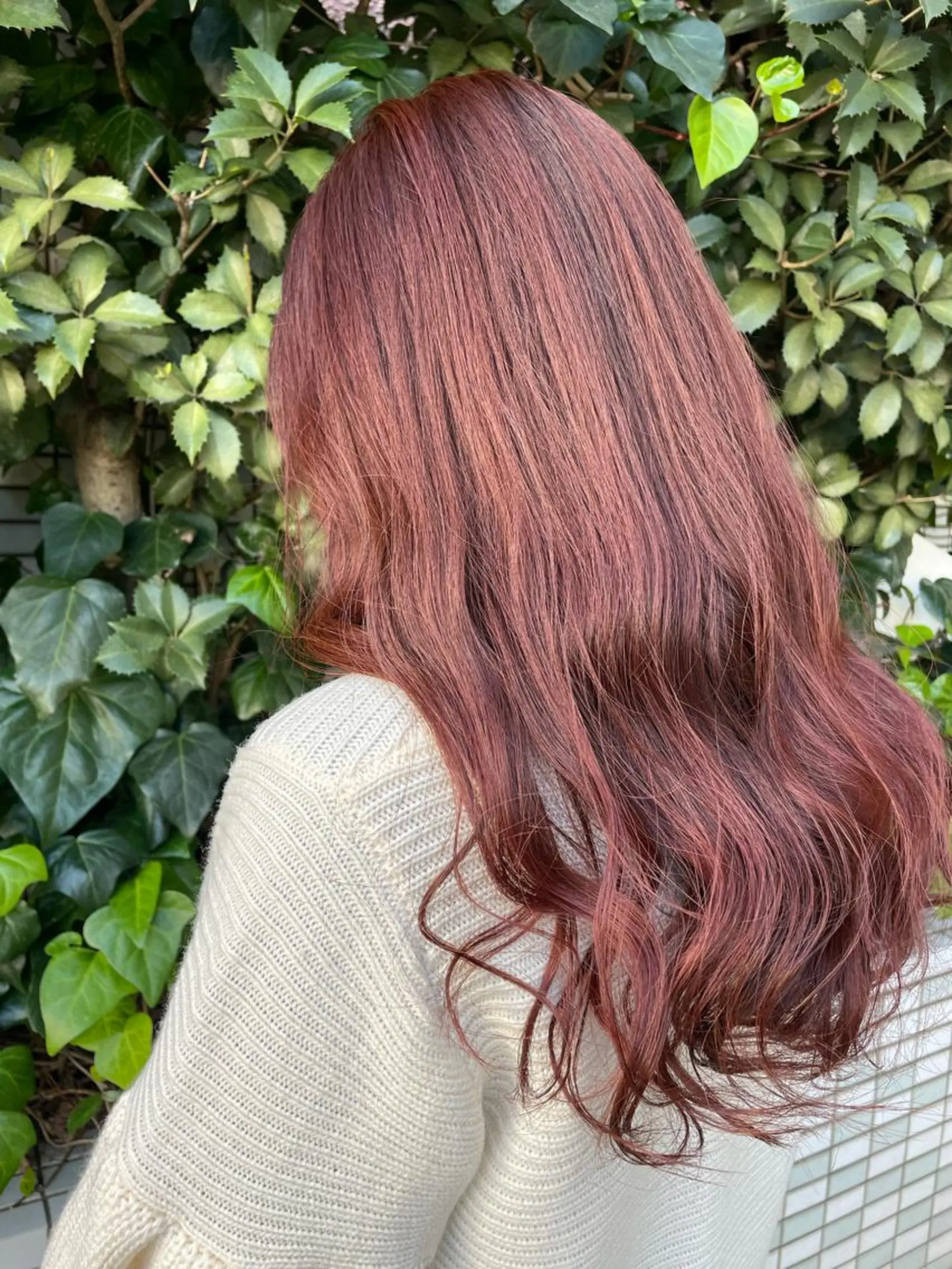 ミディアム カラー ブリーチ ブラウンカラー ブリーチなしカラー ピンクカラー ピンクブラウン カワシマ セイカのヘアスタイル