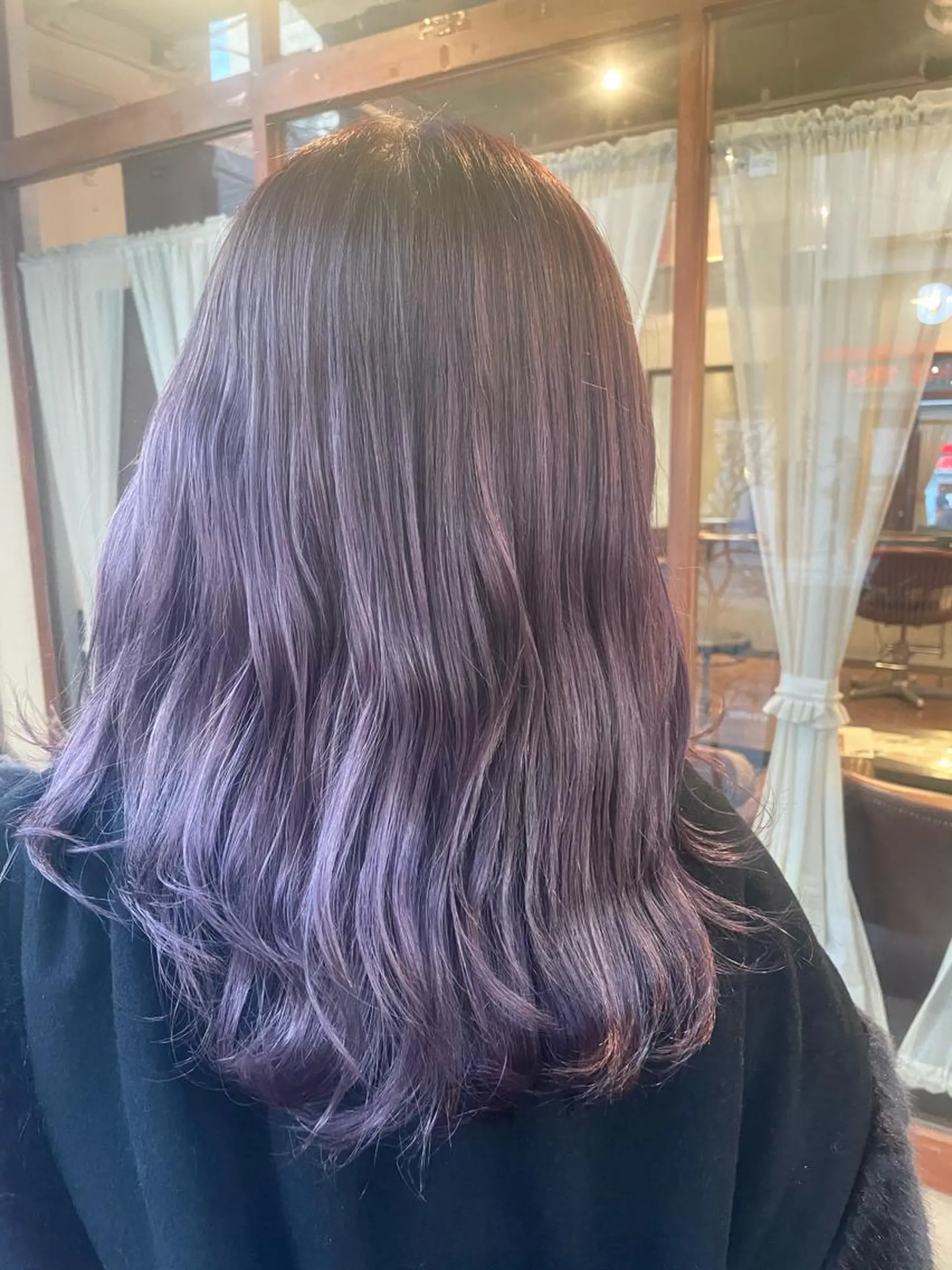 セミロング カラー カット ヘアカラー みねぎし ふうかのヘアスタイル