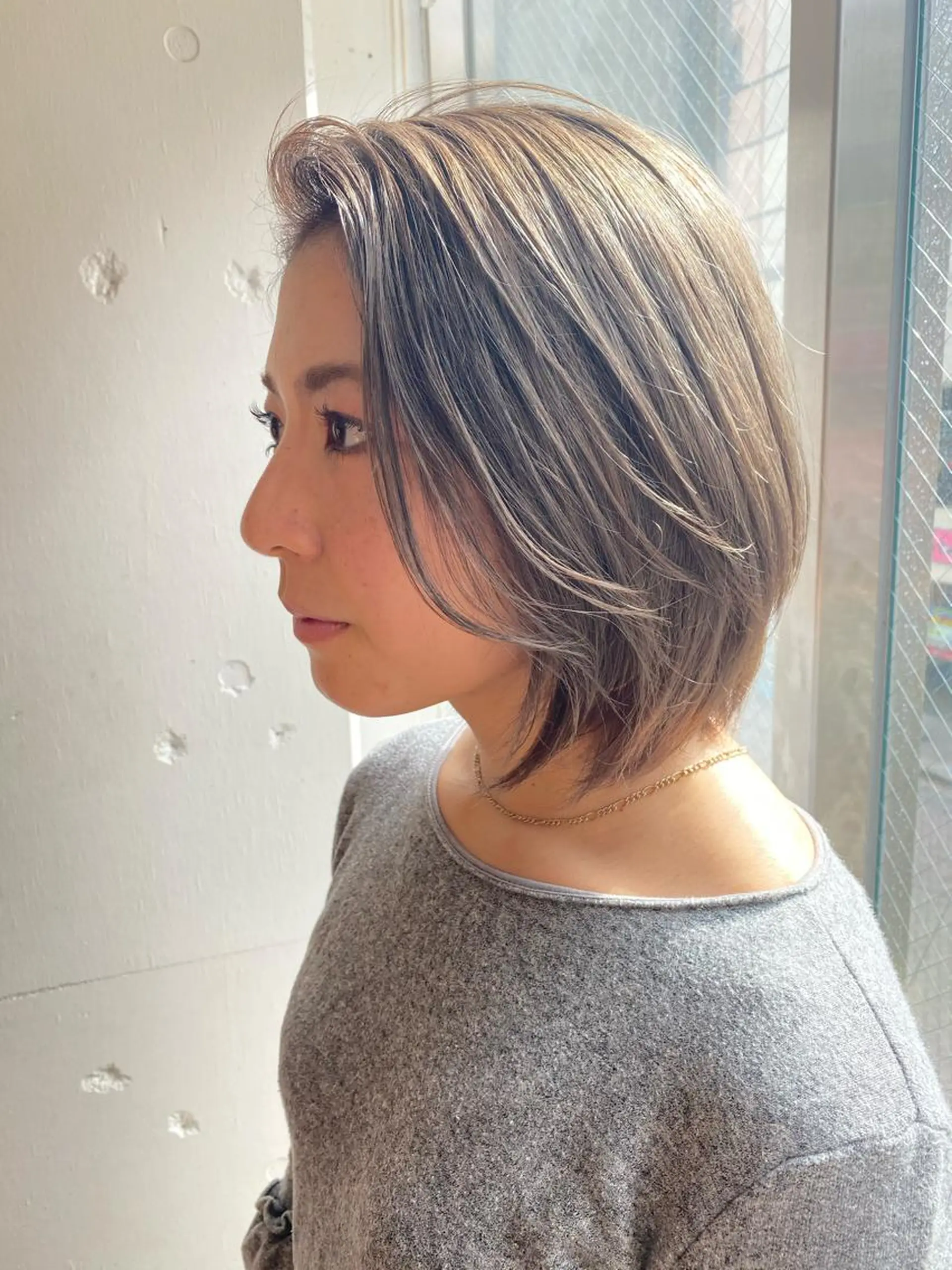 ミディアム カラー アッシュ ラベンダーカラー ラベンダーアッシュ ヘアカラー chic.🍋 Kirariのヘアスタイル