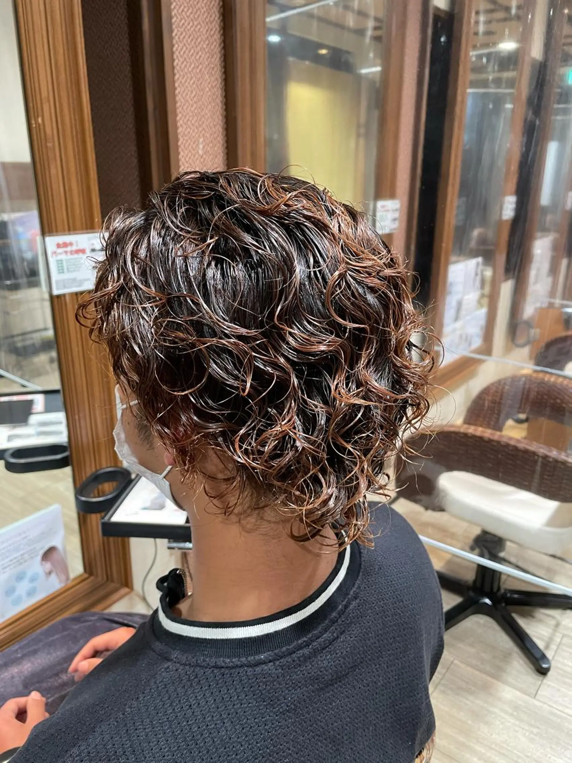 パーマ メンズ イルミナカラー/レイ ヤーカット/三好春奈のヘアスタイル