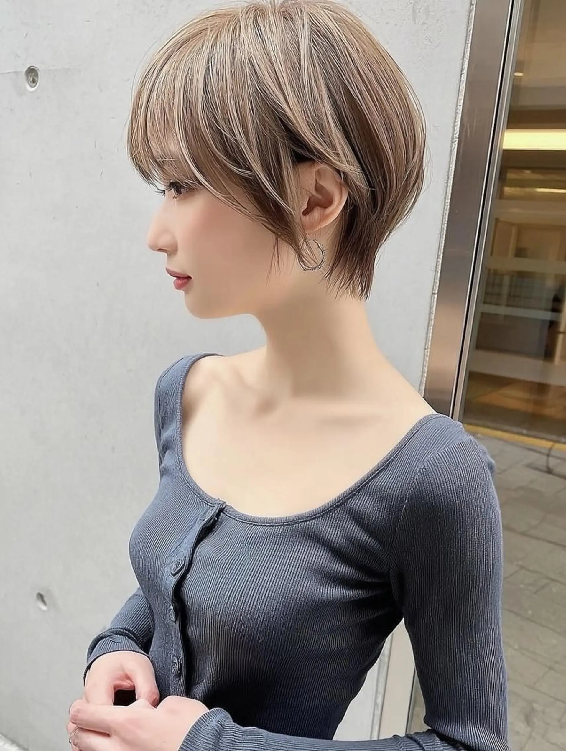 ショート 髪質改善 韓国風ヘア 縮毛矯正 篠宮 葉己のヘアスタイル