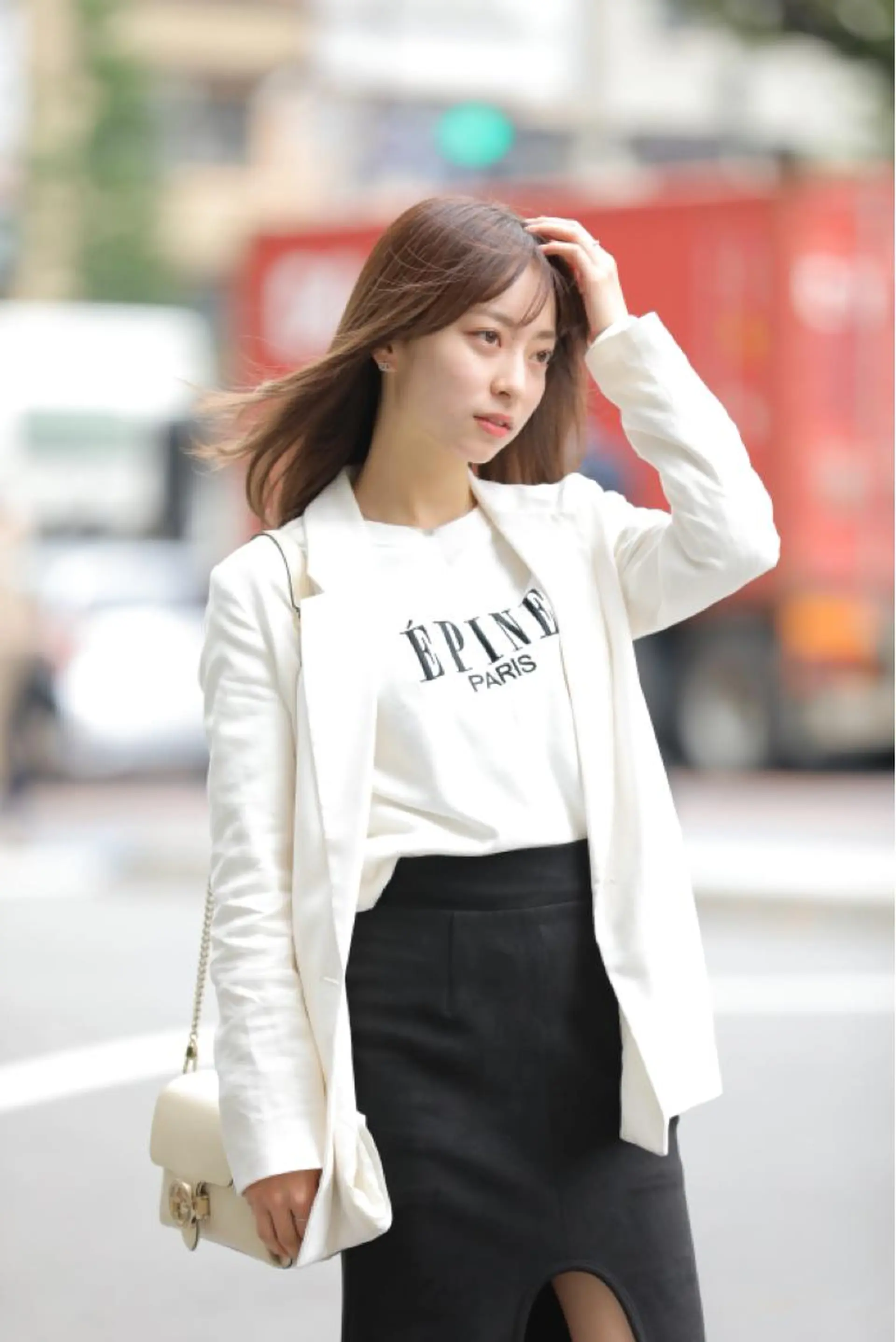 ミディアム ハイライト 髪質改善 小顔カット Endearing 銀座/レイヤーカットのヘアスタイル