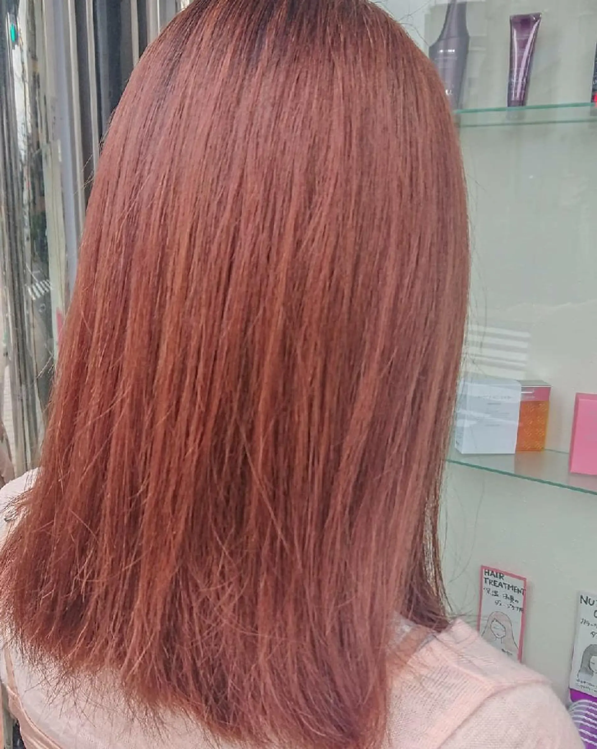 ミディアム カラー ピンクカラー 田邉 俊和のヘアスタイル