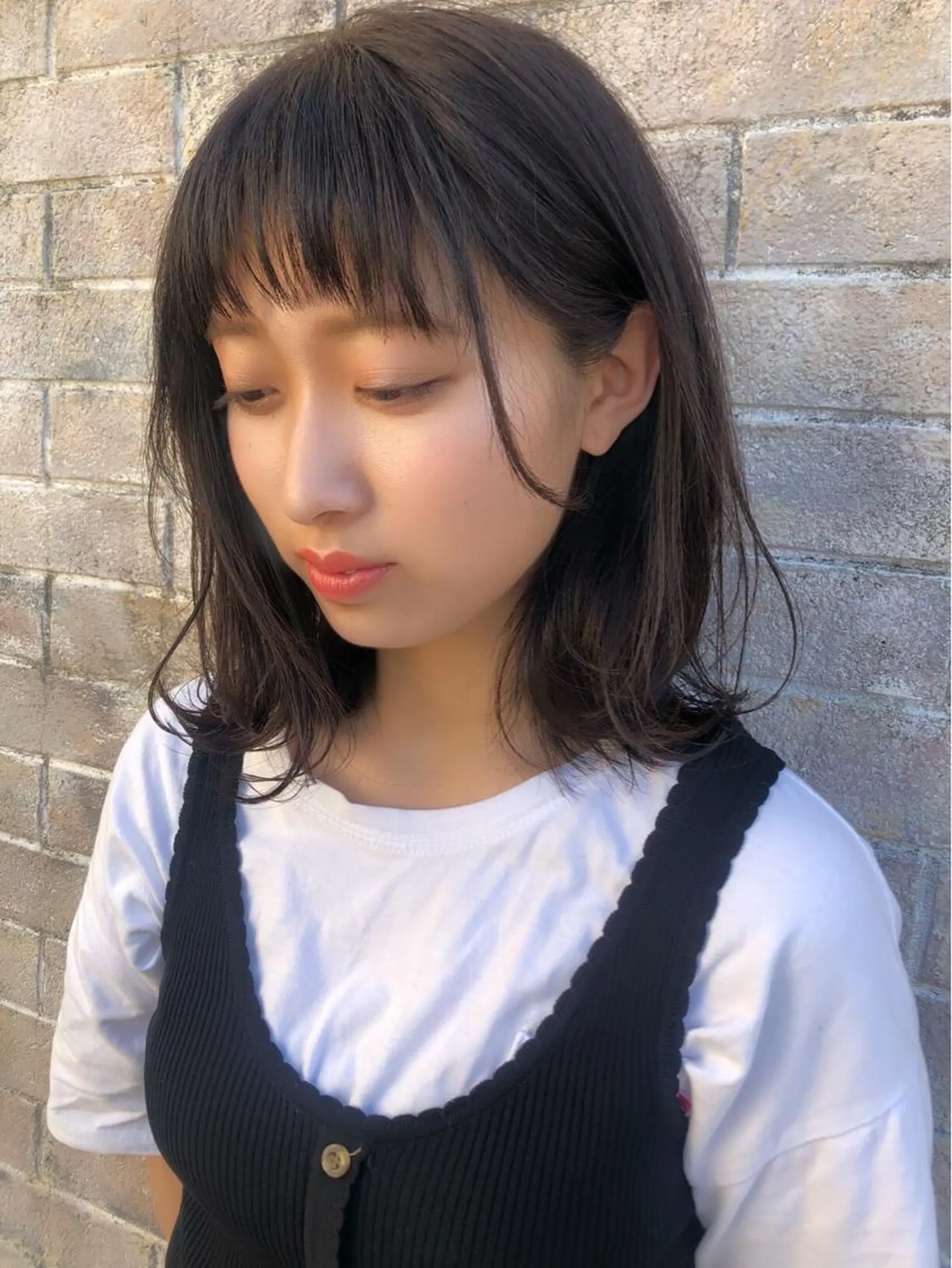 ミディアム 切りっぱなしボブ ボブ 艶髪カラー✨ デジタルパーマ✨植松のヘアスタイル