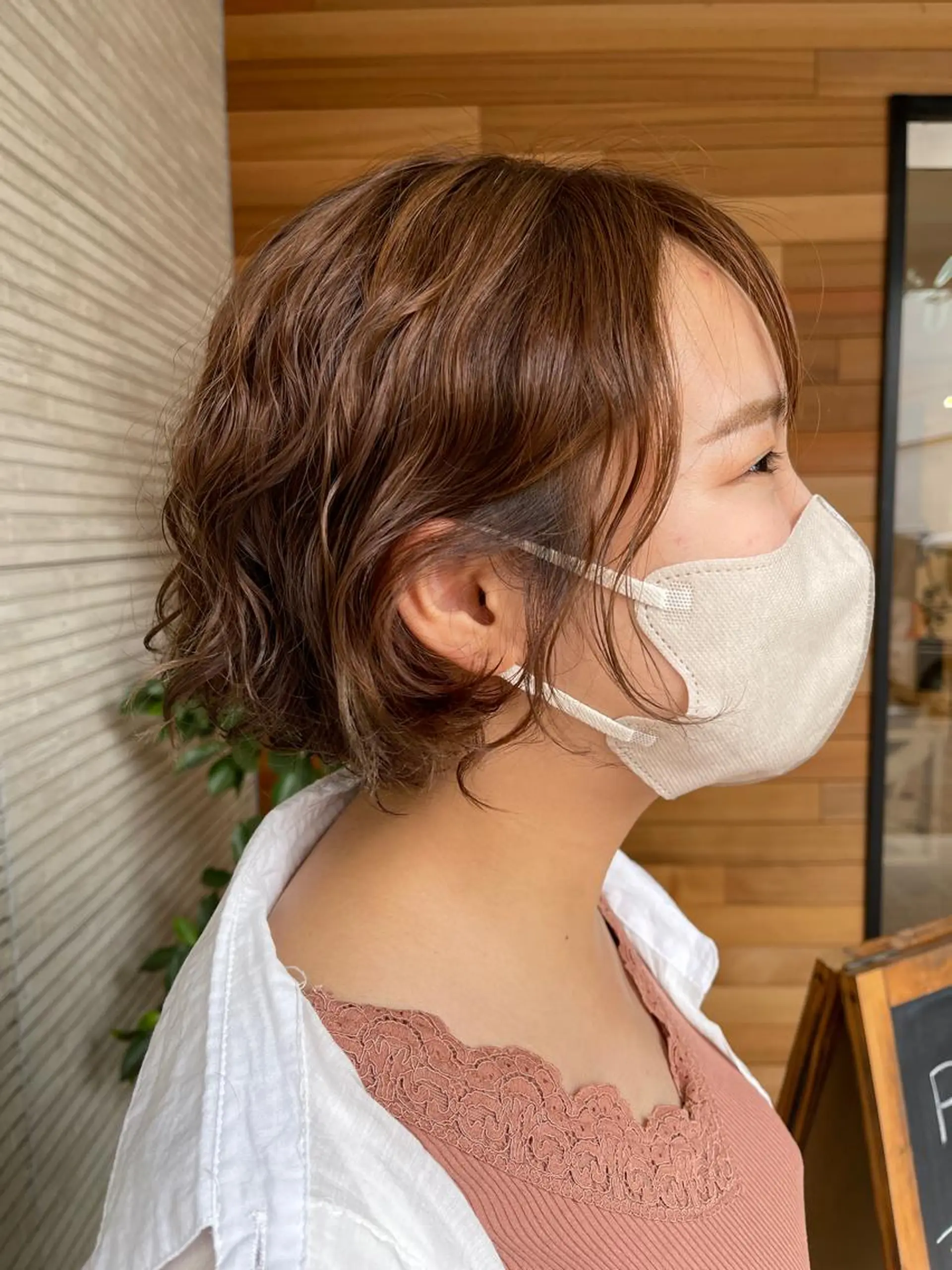 ショート カラー パーマ サイドバング 【AMANEQ】 yuka🦋のヘアスタイル