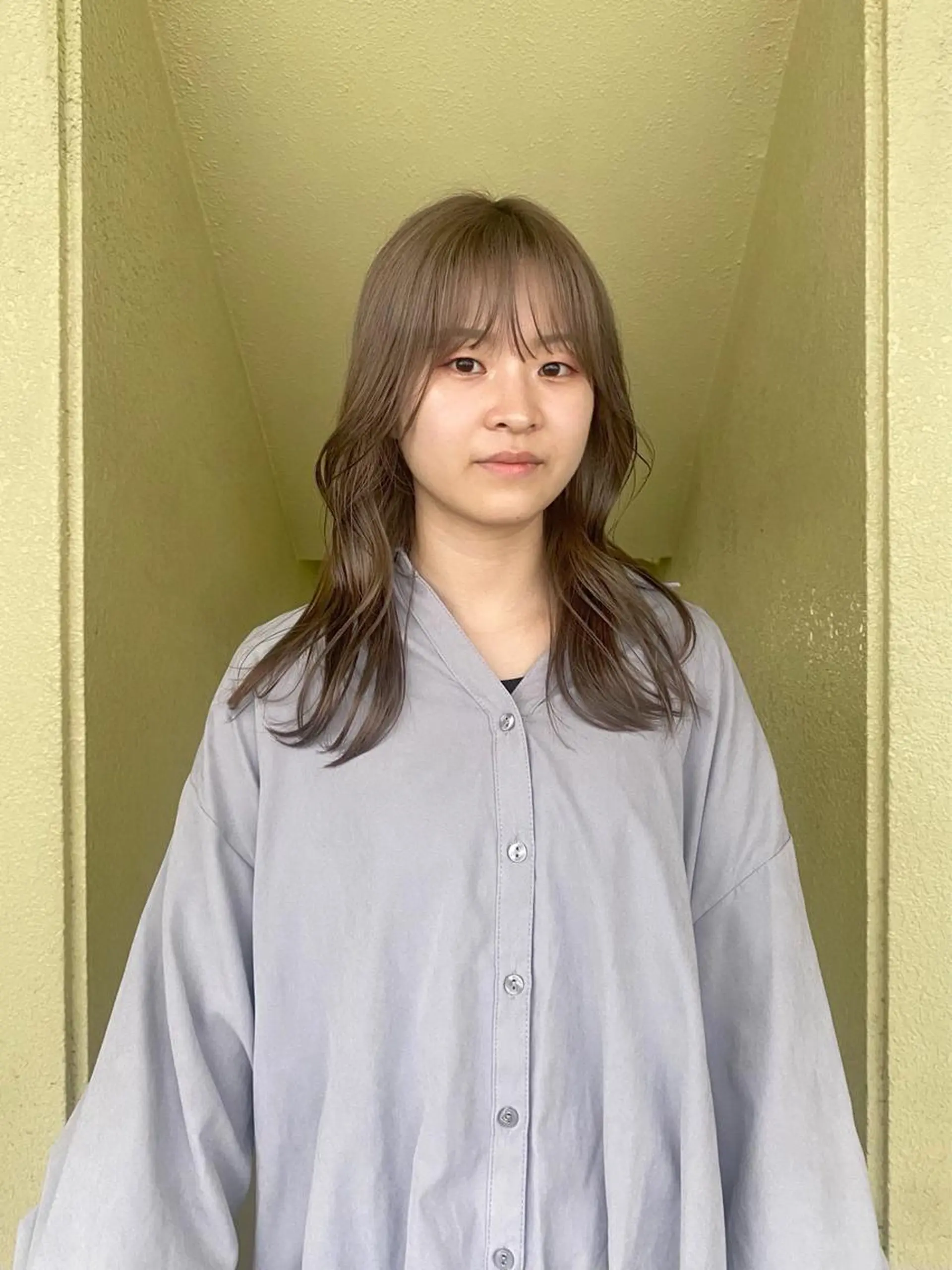 ロング カラー ブラウンカラー グレージュ レイヤーカット/栄/ 顔周り/キトウモエノのヘアスタイル