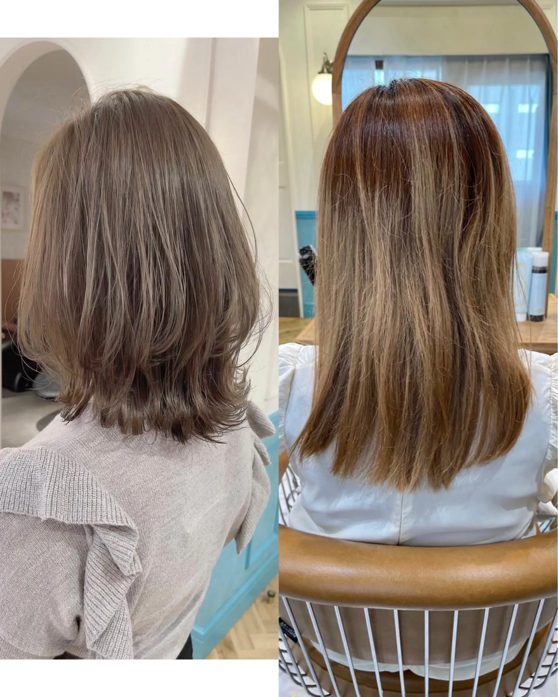 ミディアム カラー パーマ ヘアアレンジ ブリーチ グレージュ カーキグレージュ ブリーチなしカラー Londideal 高橋ヒロシのヘアスタイル