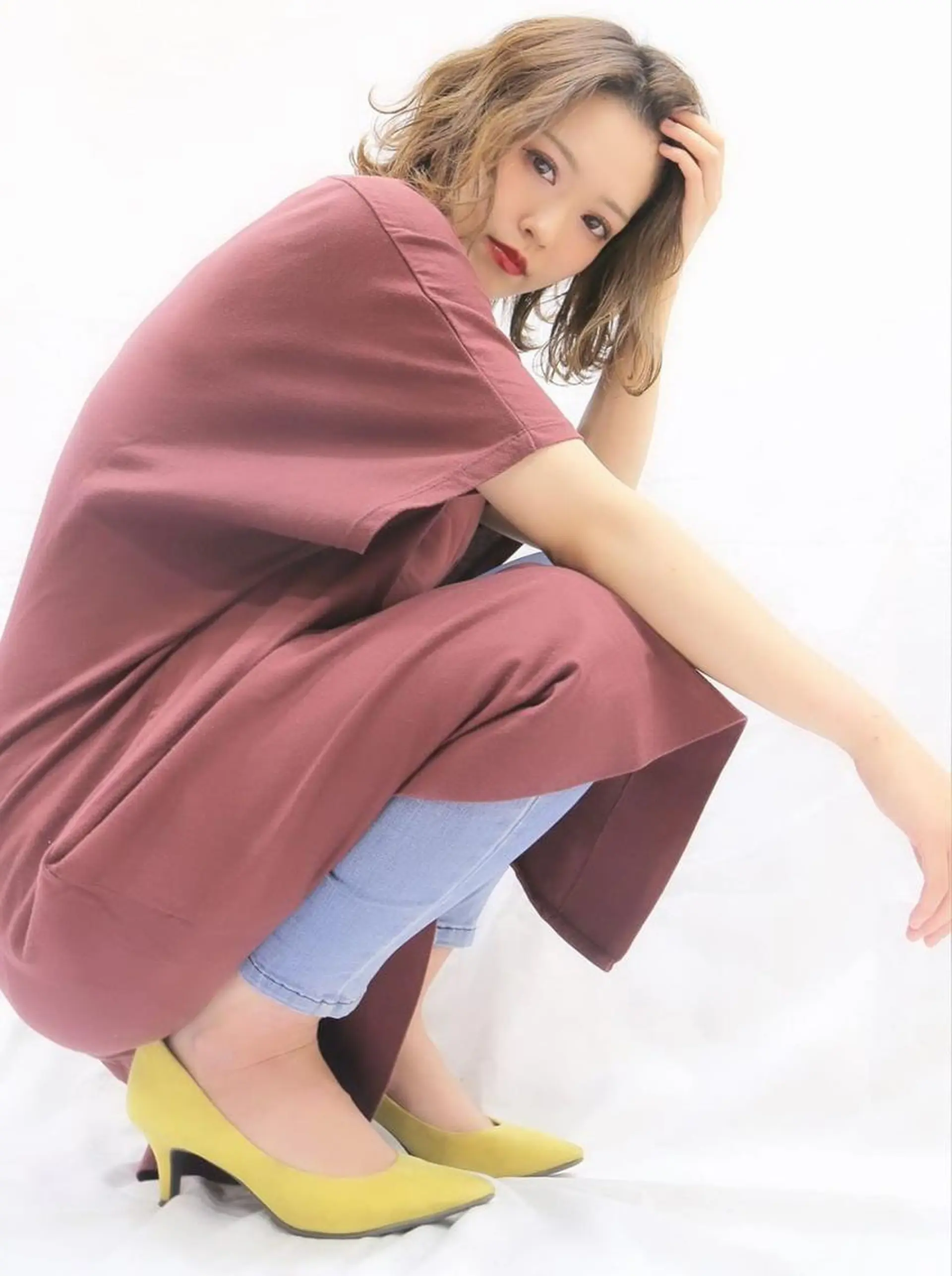 ミディアム カット ヘアカラー 副店長　山本 竜司のヘアスタイル