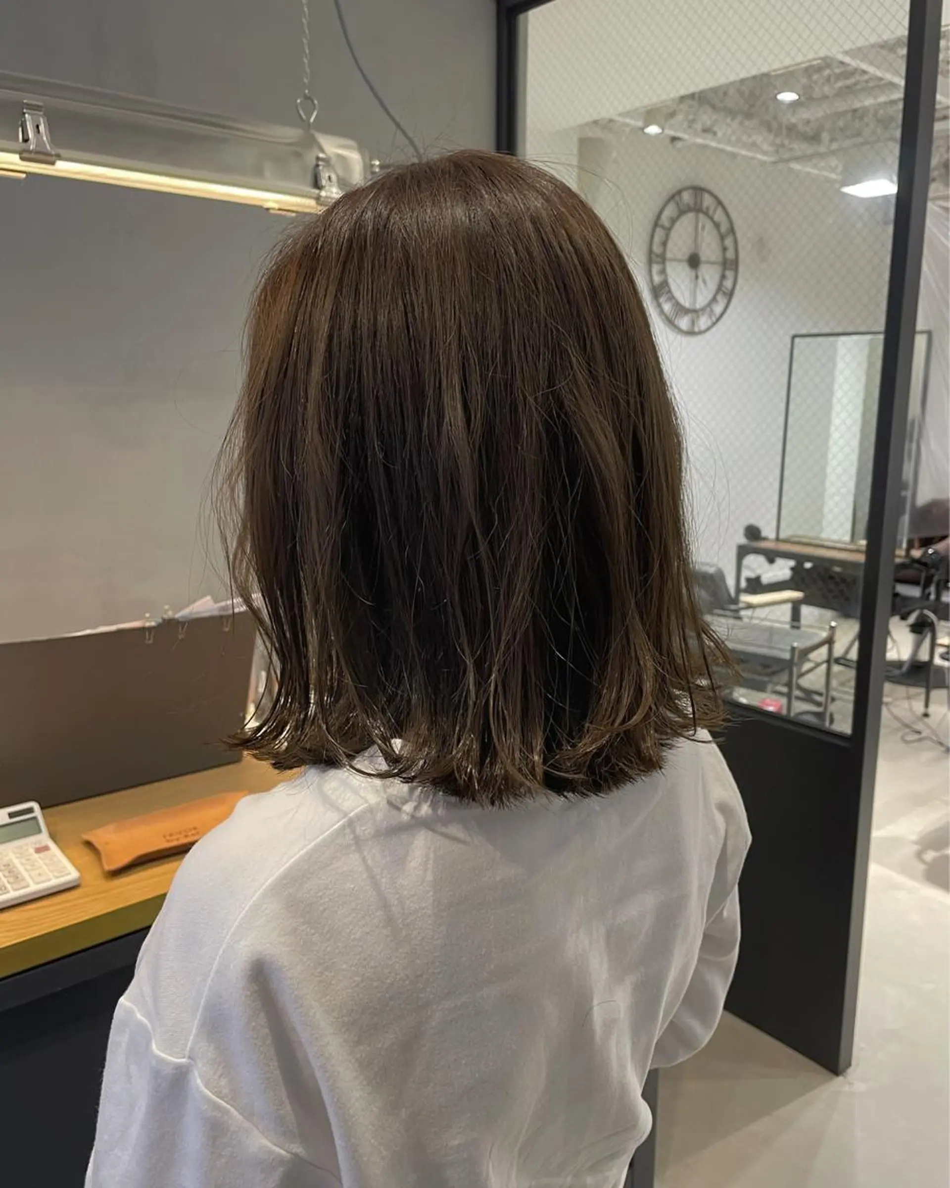 ミディアム カラー 暖色カラー🍊 ボブ🌿顔周りcutのヘアスタイル