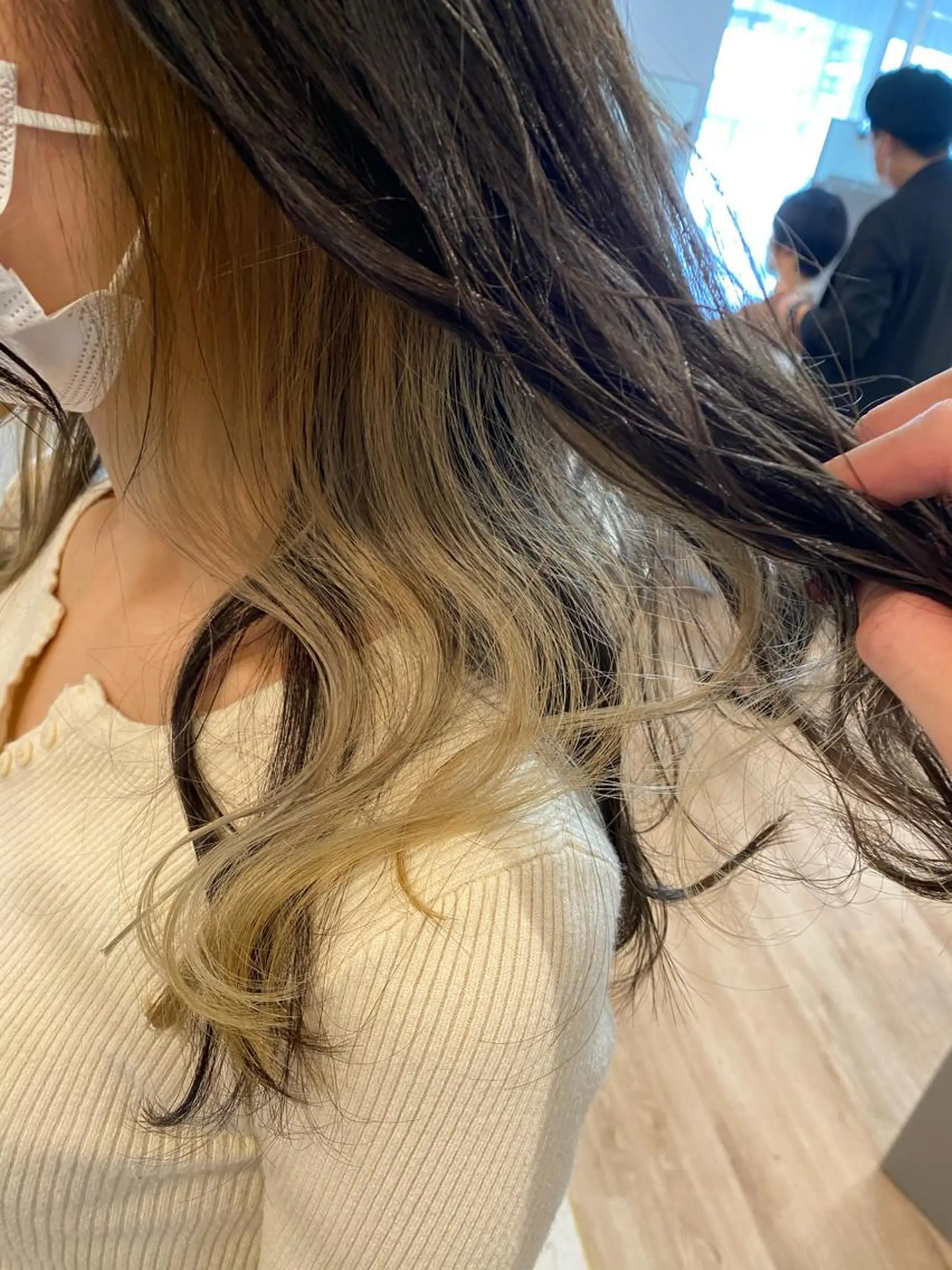 ミディアム カラー ネイル マツエク・マツパ ベージュカラー ボブ、縮毛矯正👑 心斎橋/高城涼也のヘアスタイル