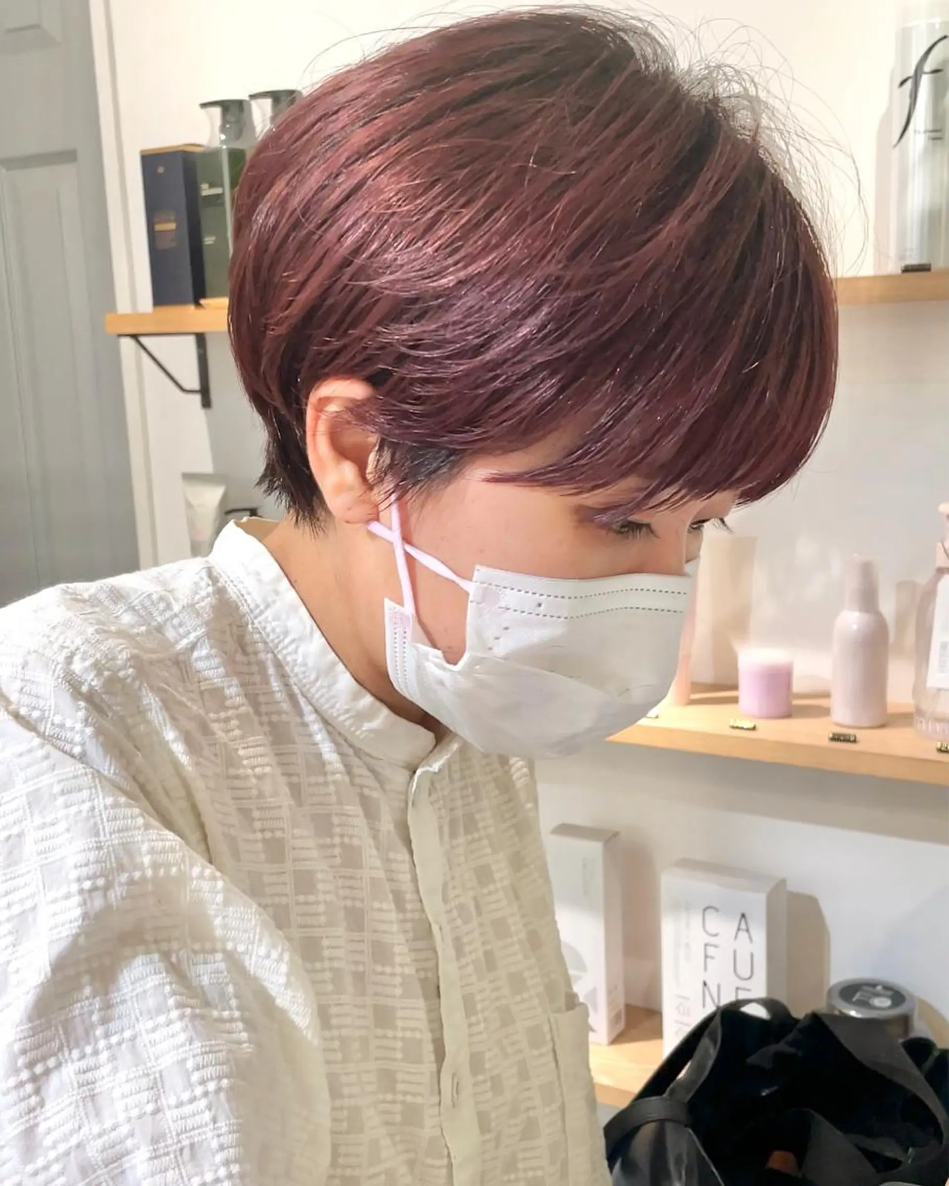 ショート カラー ピンクカラー ショートヘア 表参道【髪質改善】 宮嶋勇太のヘアスタイル