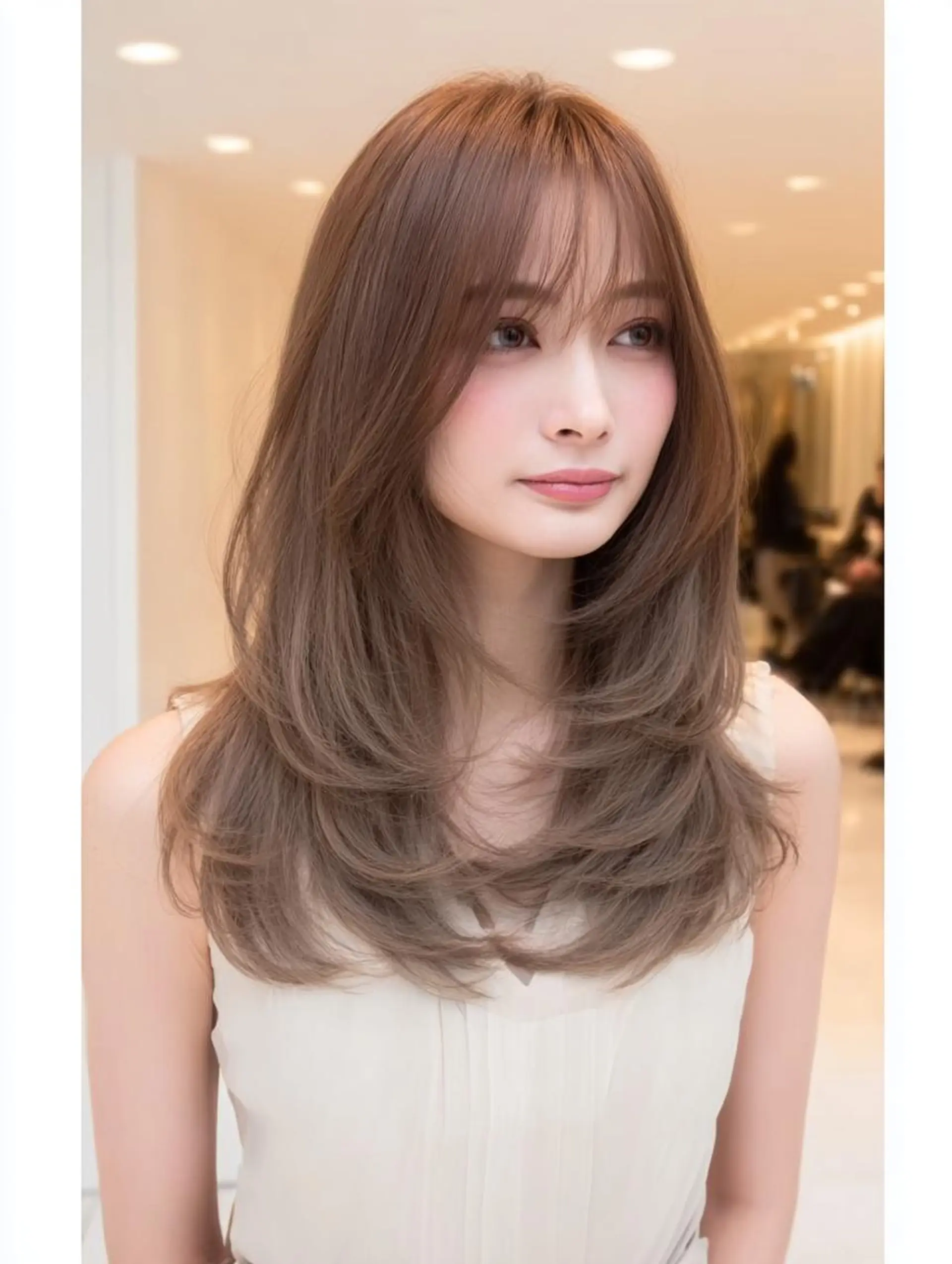 セミロング ハッシュカット 髪質改善 レイヤーカット 縮毛矯正 トリートメント カット ヘアカラー トリートメント 生艶髪＆レイヤー🔔 渋谷お薦めNo.1✨のヘアスタイル