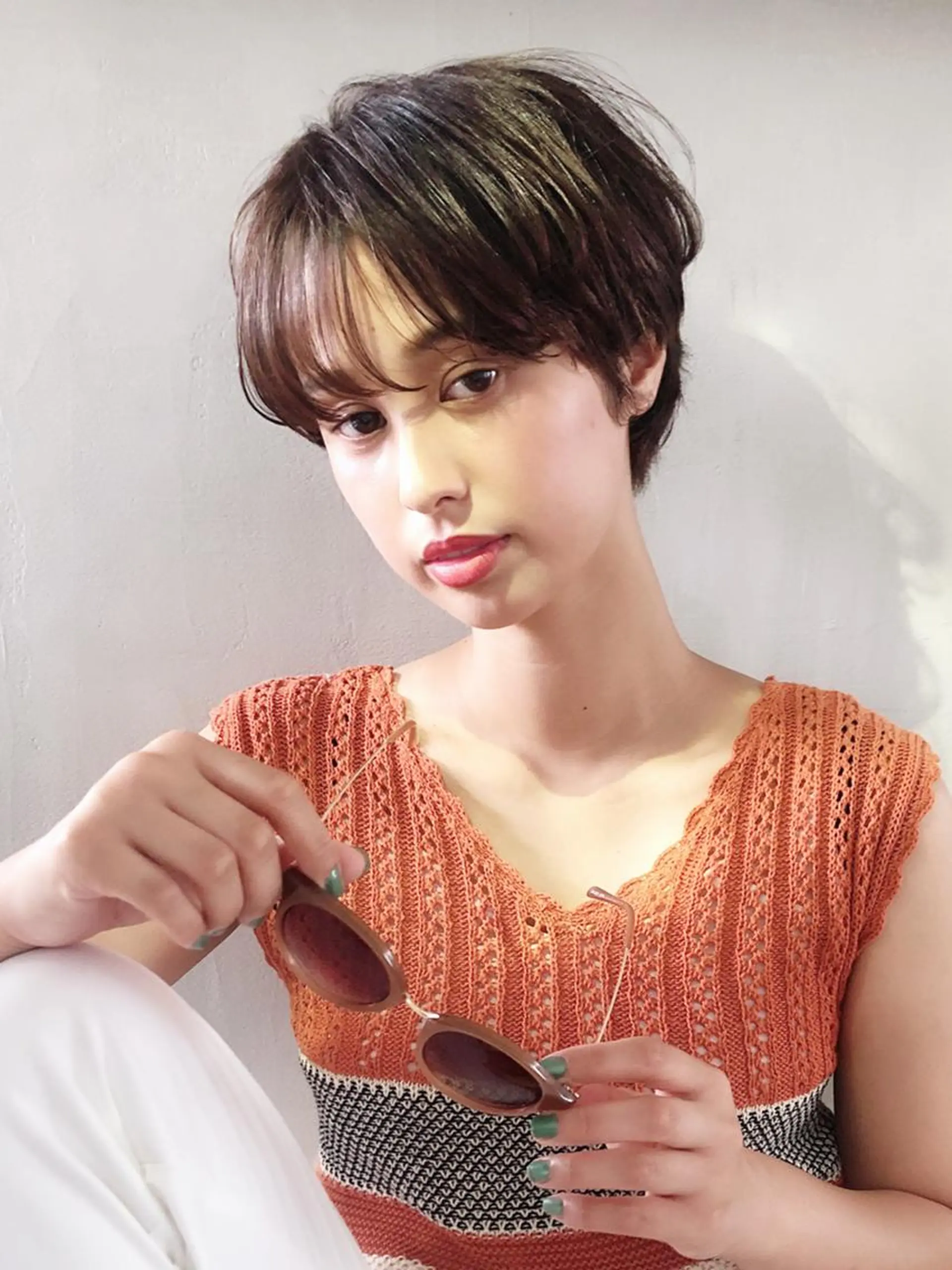 ショート カラー パーマ ヘアアレンジ ショートヘア ITbyALBUM 中野店のヘアスタイル