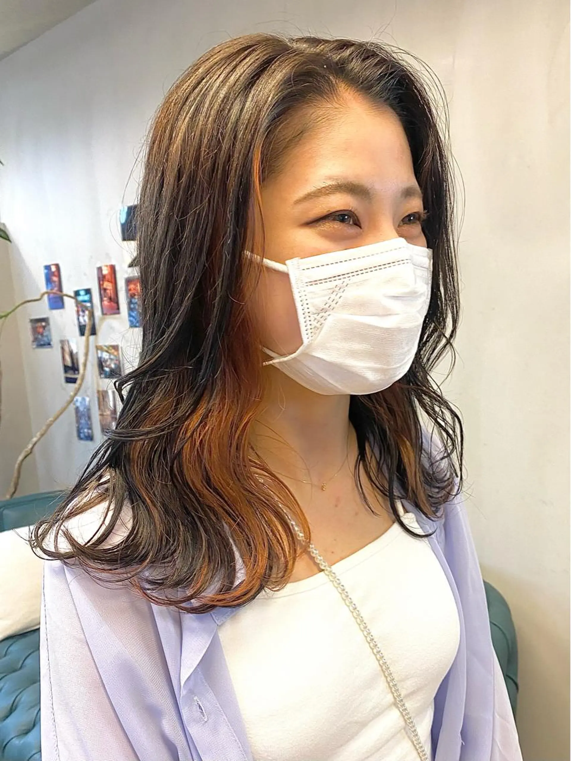 ミディアム カラー カット ヘアカラー トリートメント ハル🌸柔色/ ブリーチなし/艶髪のヘアスタイル