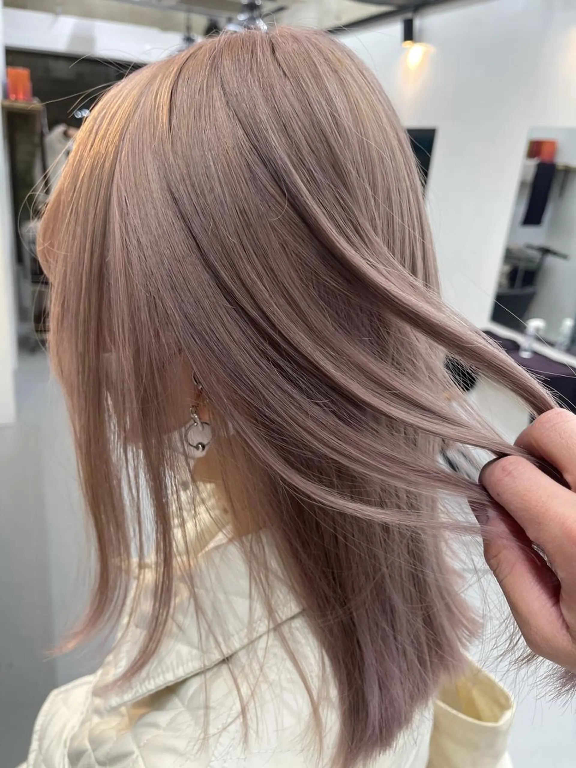 セミロング カラー カット ヘアカラー 森本裕/オーナー/ スパイラルパーマのヘアスタイル