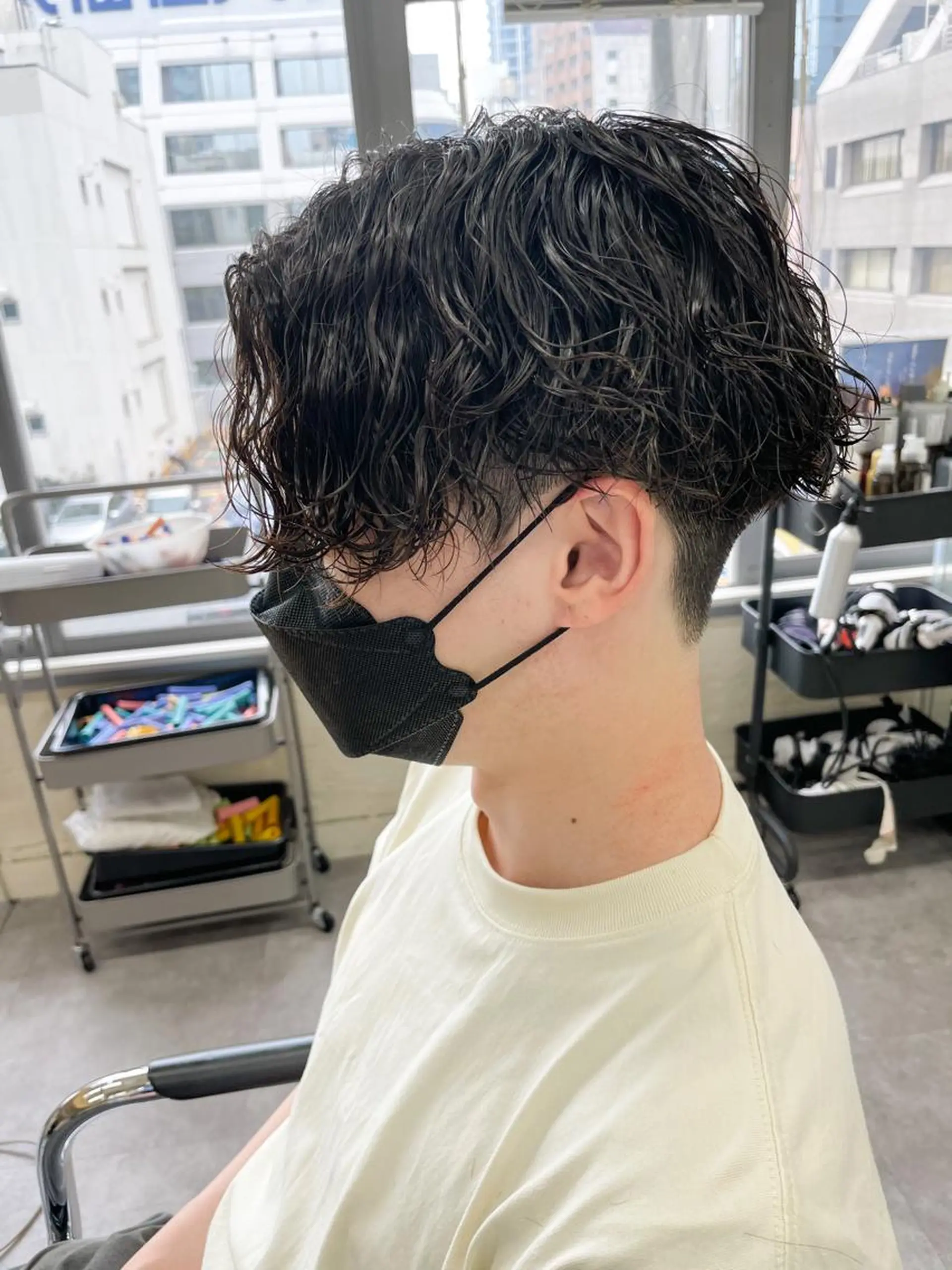 ミディアム パーマ メンズ カット パーマ メンズパーマ メンズ特化ryoのヘアスタイル
