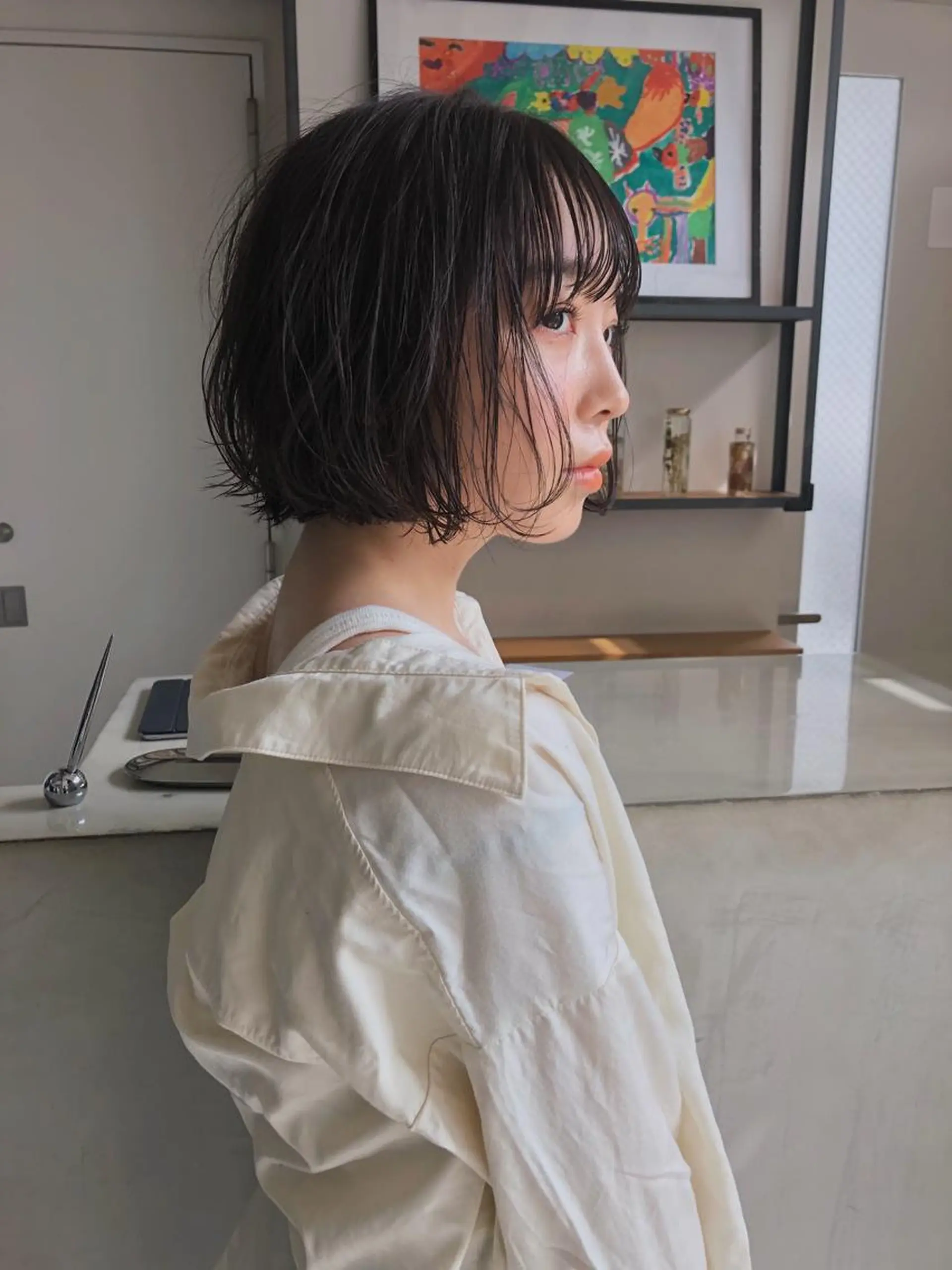 ショート パーマ ボブ 【骨格診断カット】 .のヘアスタイル