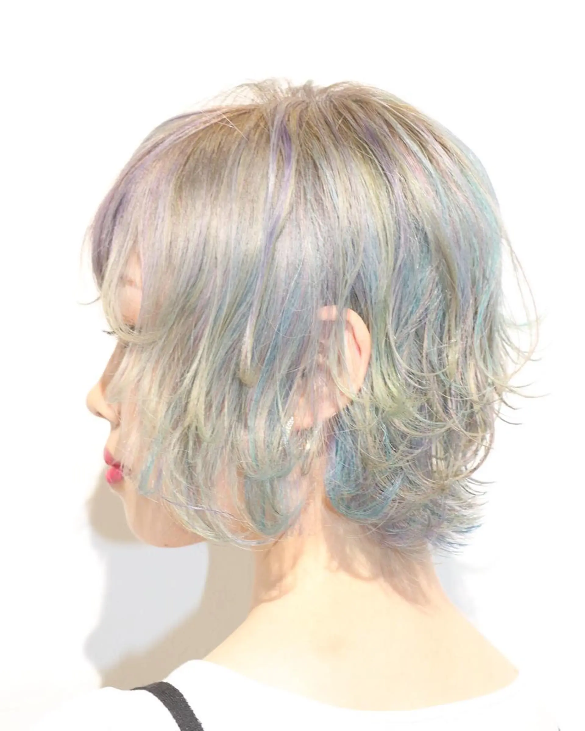 ミディアム カラー パーマ ヘアアレンジ ネイル マツエク・マツパ ユニコーンカラー ハイトーン特化🤍 浦住のヘアスタイル