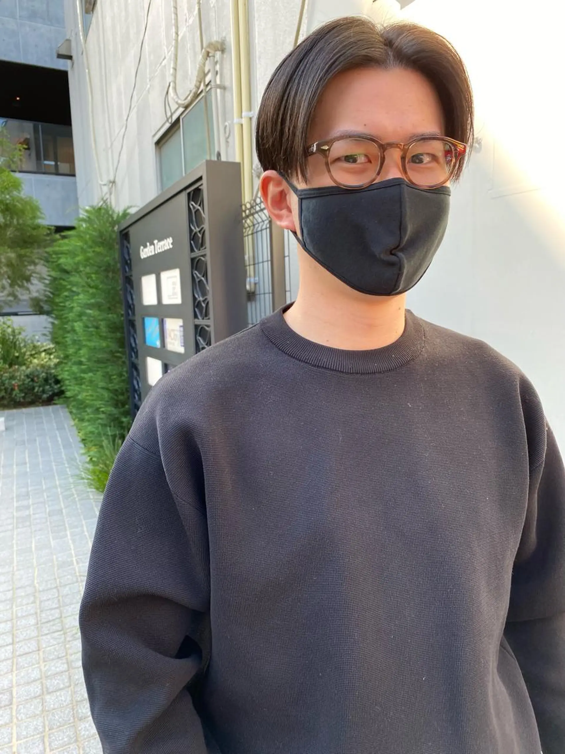 ショート メンズ センターパート カット 森貴裕/ベージュ/ パーマ/オリーブのヘアスタイル