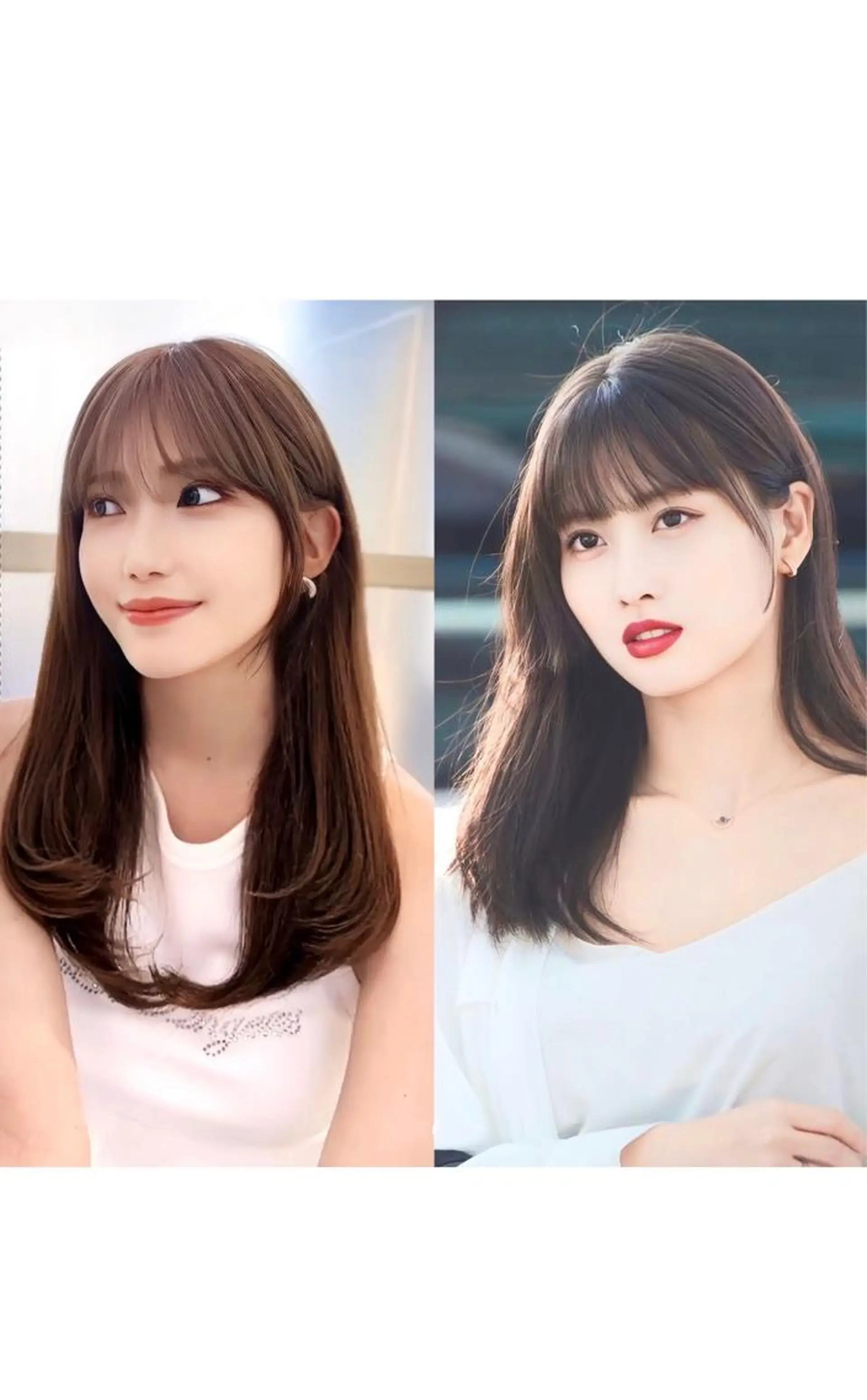 セミロング カラー イルミナカラー くびれヘア エギョモリ 顔まわりレイヤー 顔周りカット カット ヘアカラー トリートメント 顔周り特化/韓国ヘア /レイヤー/吉野幸大のヘアスタイル