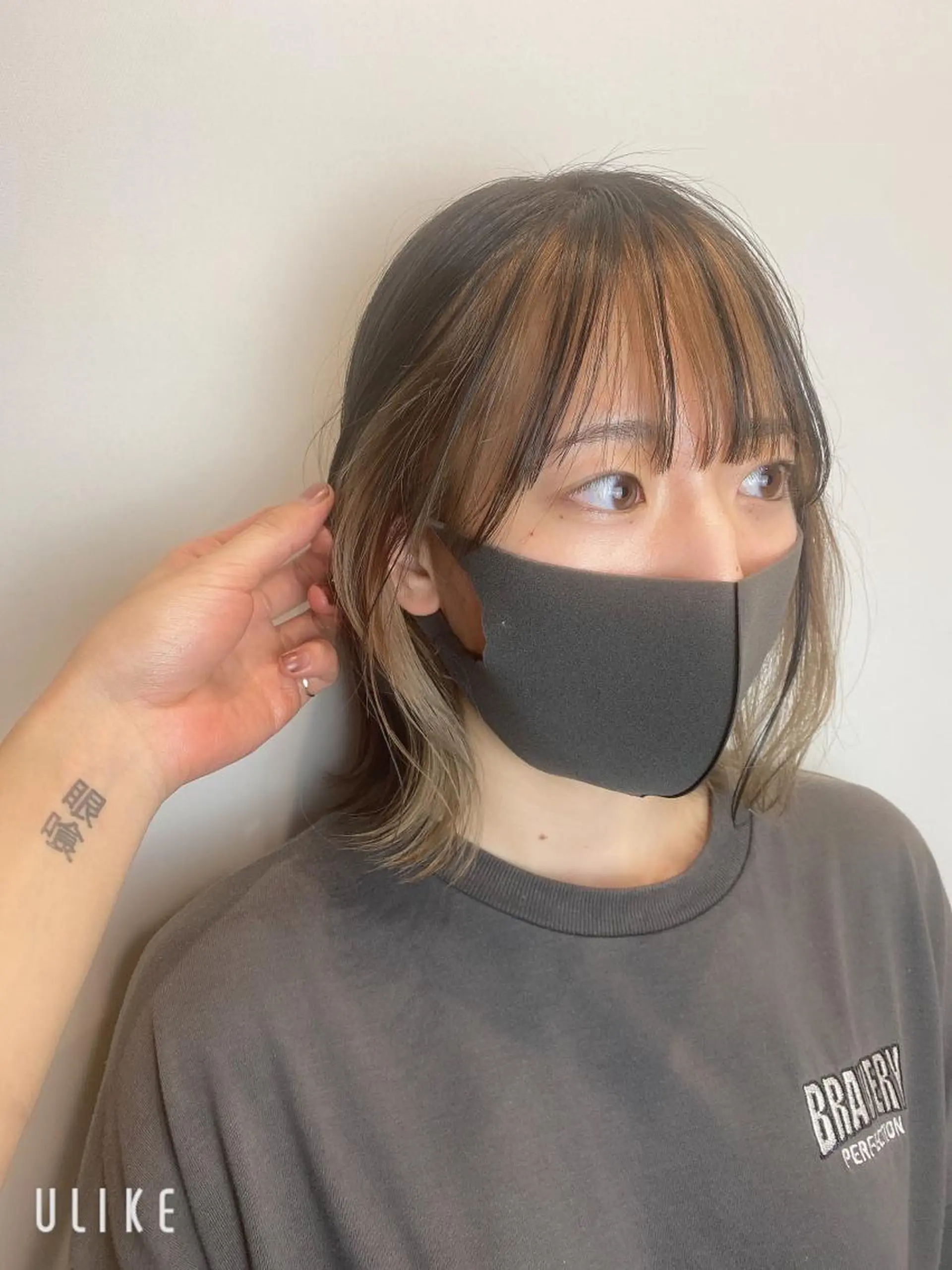 ショート カラー ミストバング  フェイスフレーミング インナーカラー 似合わせカット ♡レイヤーカット れお♡のヘアスタイル