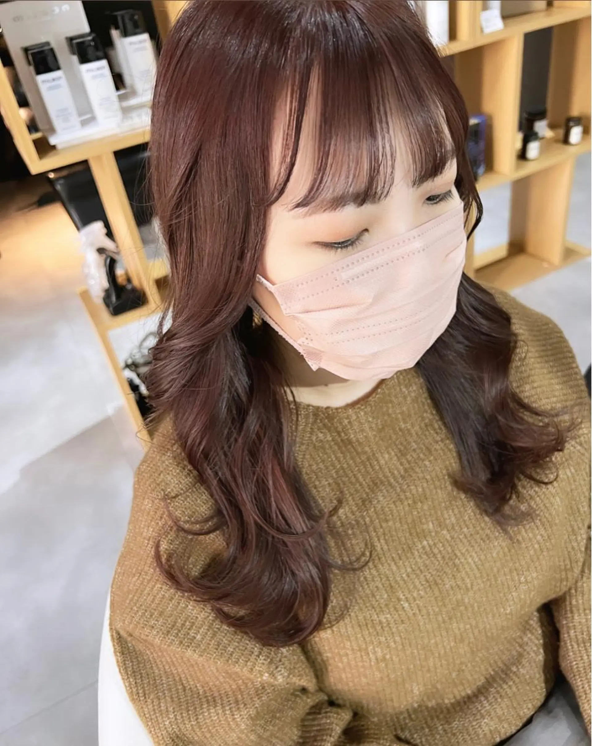セミロング カラー シェアハピ ヤマモトのヘアスタイル