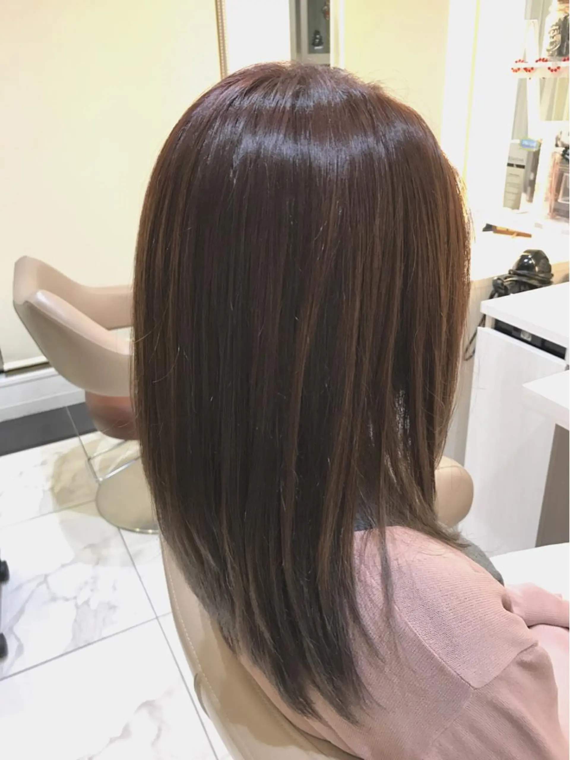 セミロング パーマ 髪質改善 トリートメント ストレートパーマ カット ヘアカラー トリートメント 山崎俊輔/髪質改善 /バレイヤージュのヘアスタイル