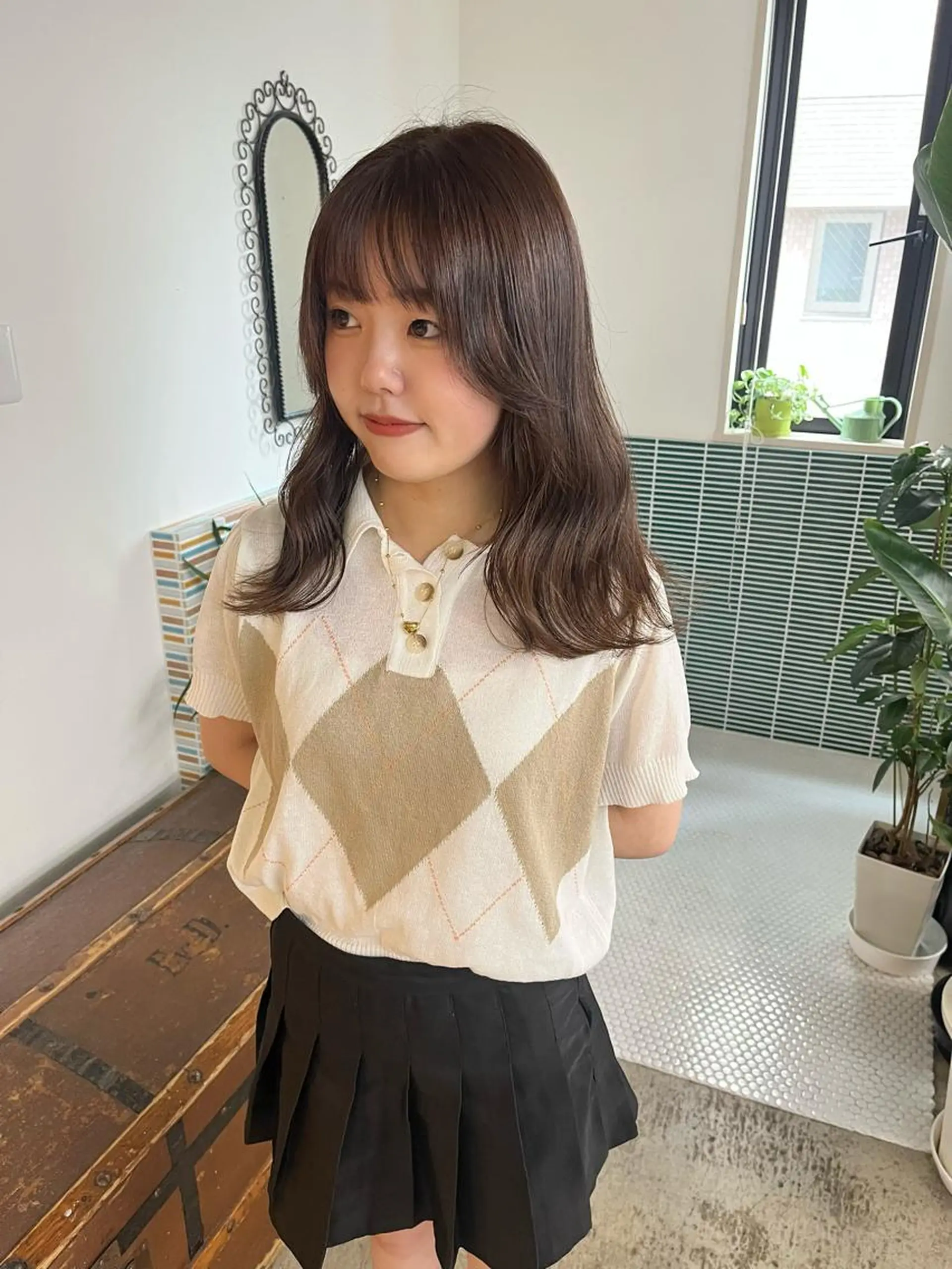 ミディアム カラー ブリーチ 透明感カラー ブリーチなしカラー カット ヘアカラー トリートメント 🩷ハイトーン透明感 レイヤー🩷ユリカのヘアスタイル