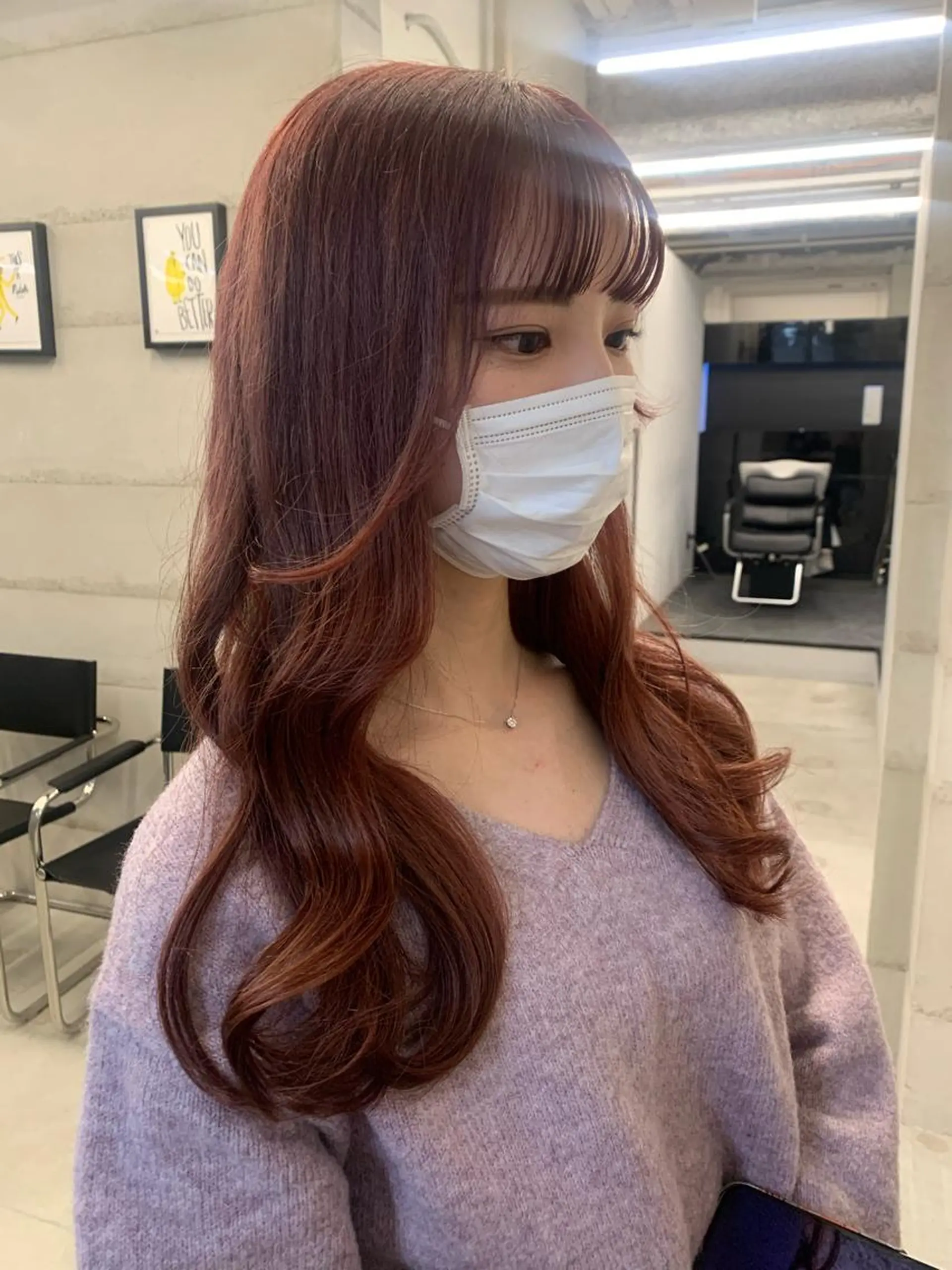 セミロング カラー 透明感/オリーブ/ グレージュ/YUKAのヘアスタイル