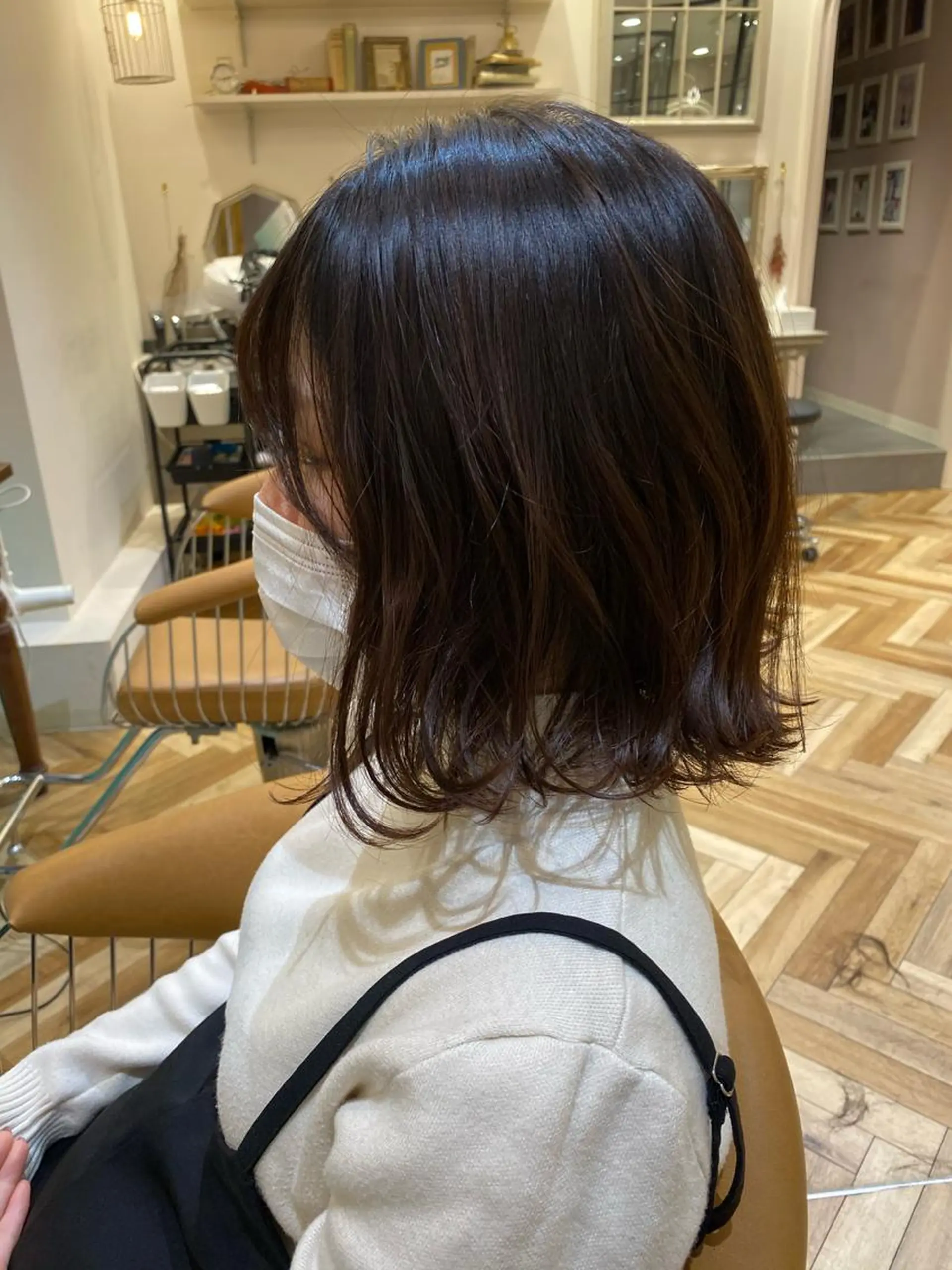 ミディアム レイヤー/韓国/ボブ 縮毛矯正/畠中ケントのヘアスタイル