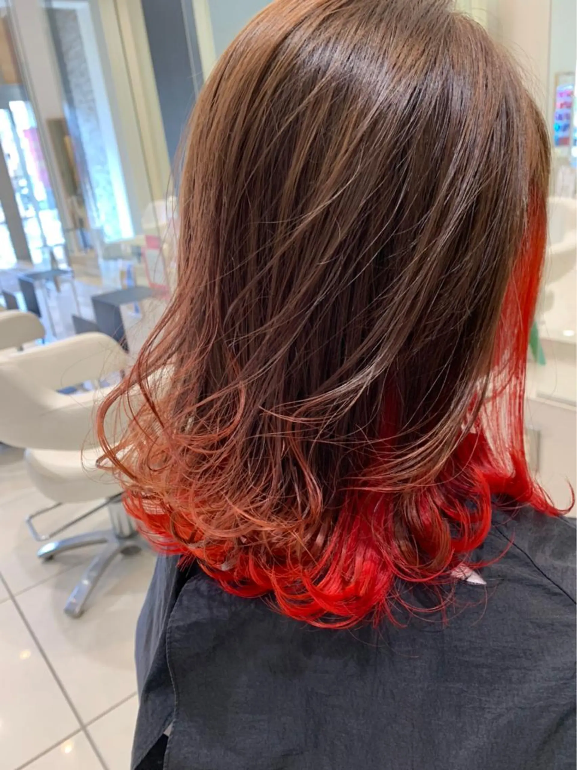 ショート カラー レッドカラー 玉城 和磨のヘアスタイル