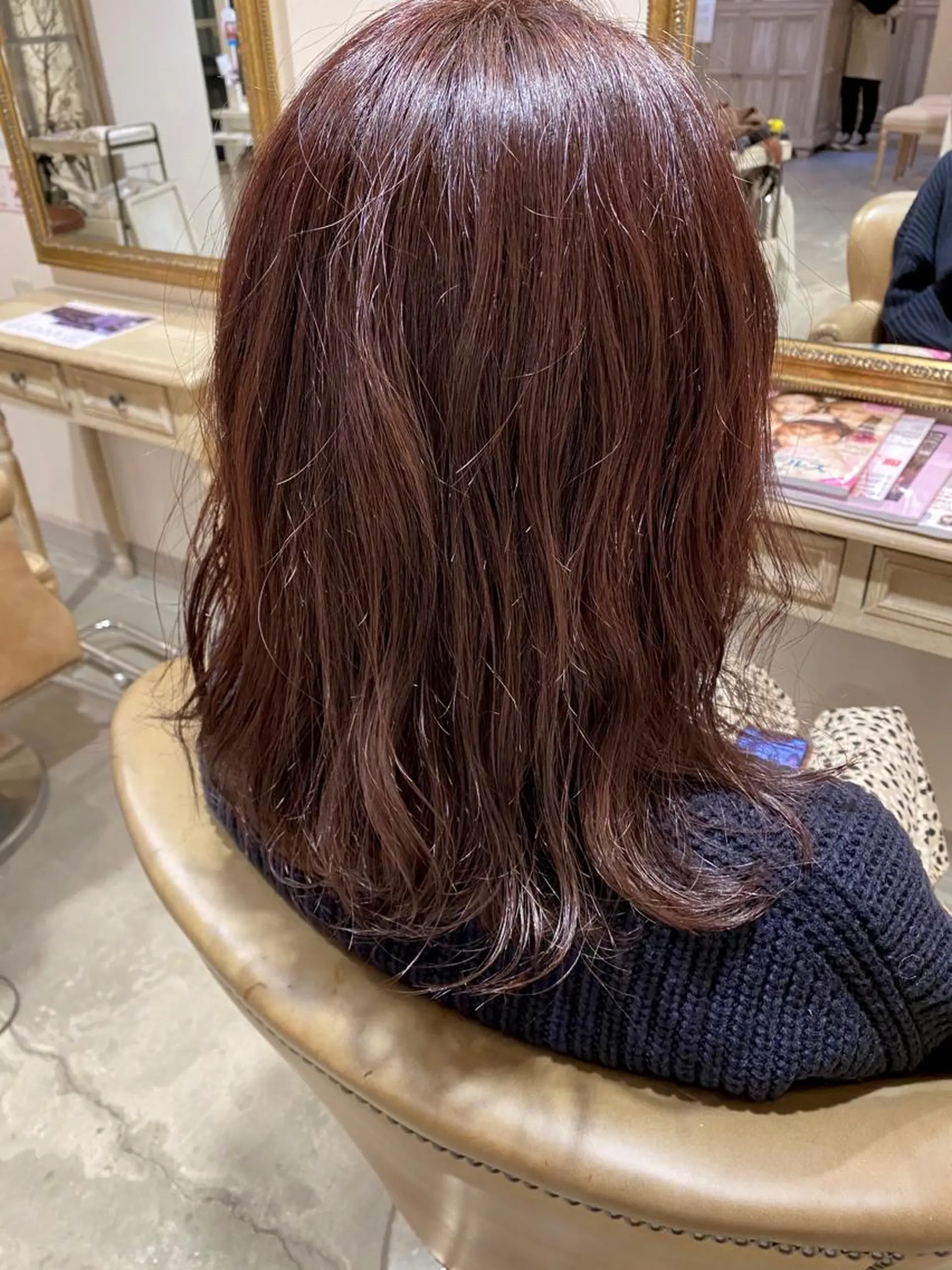 ミディアム カラー 透明感カラー イルミナカラー オレンジ ピンクカラー 美髪・髪質改善 有田怜平のヘアスタイル