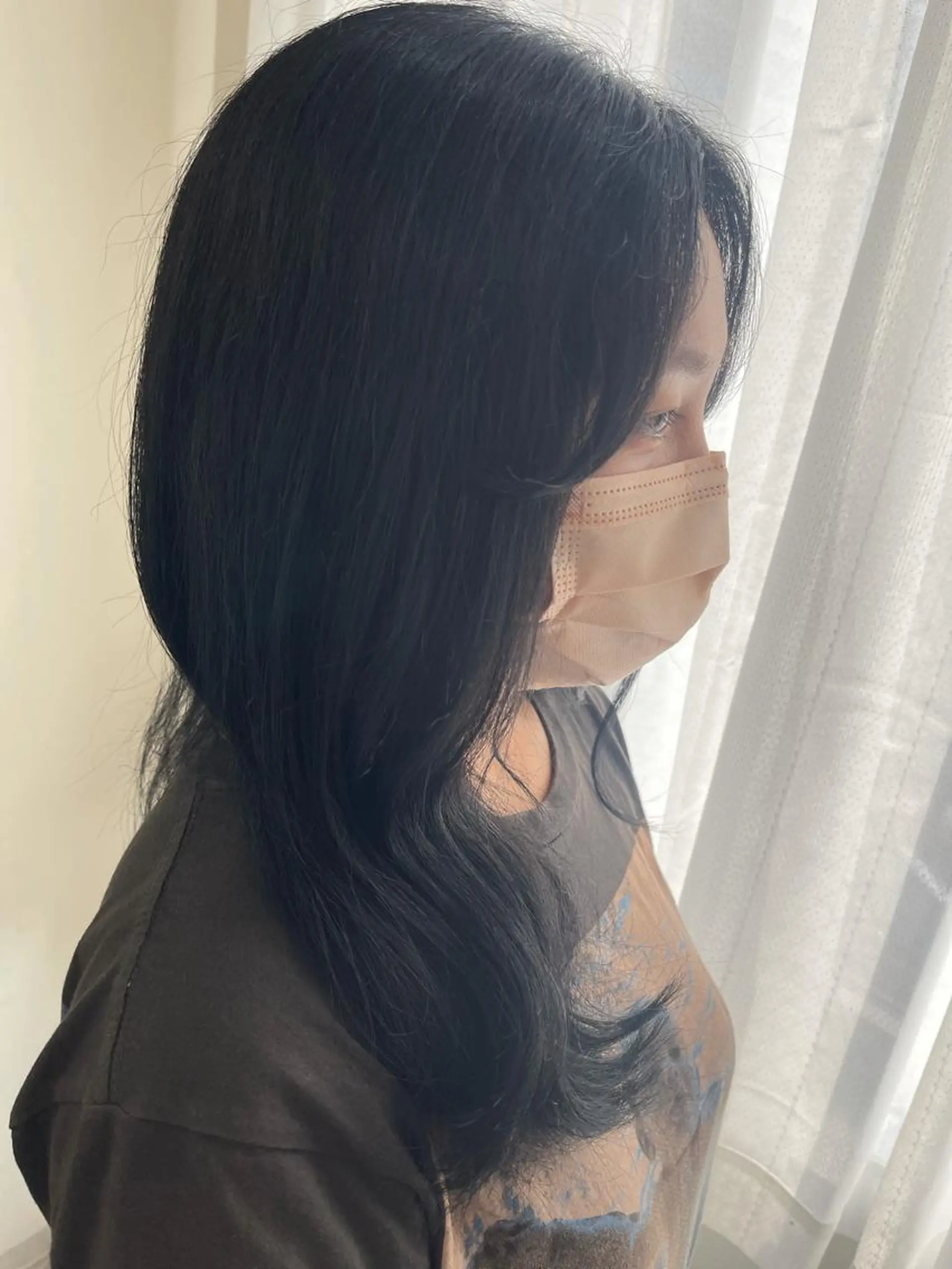 ロング カラー 黒髪 ブルーカラー ブルーブラック 韓国風カラー ヨシンモリ 🫧chinatsu 🫧のヘアスタイル