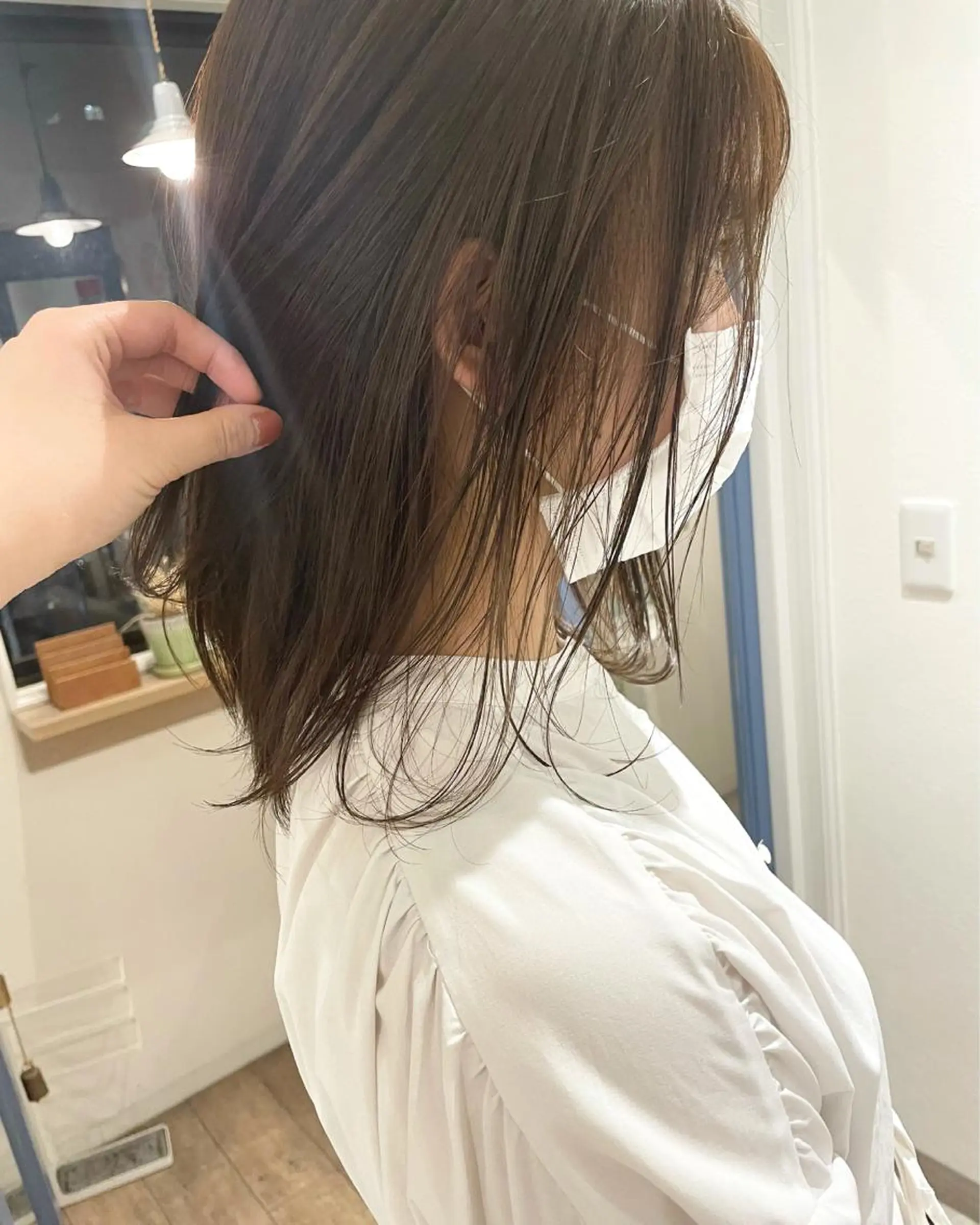 ミディアム カラー ブリーチ 透明感カラー ブリーチなしカラー オリーブカラー 🩰オリーブ/ ベージュ松本咲花🩰のヘアスタイル