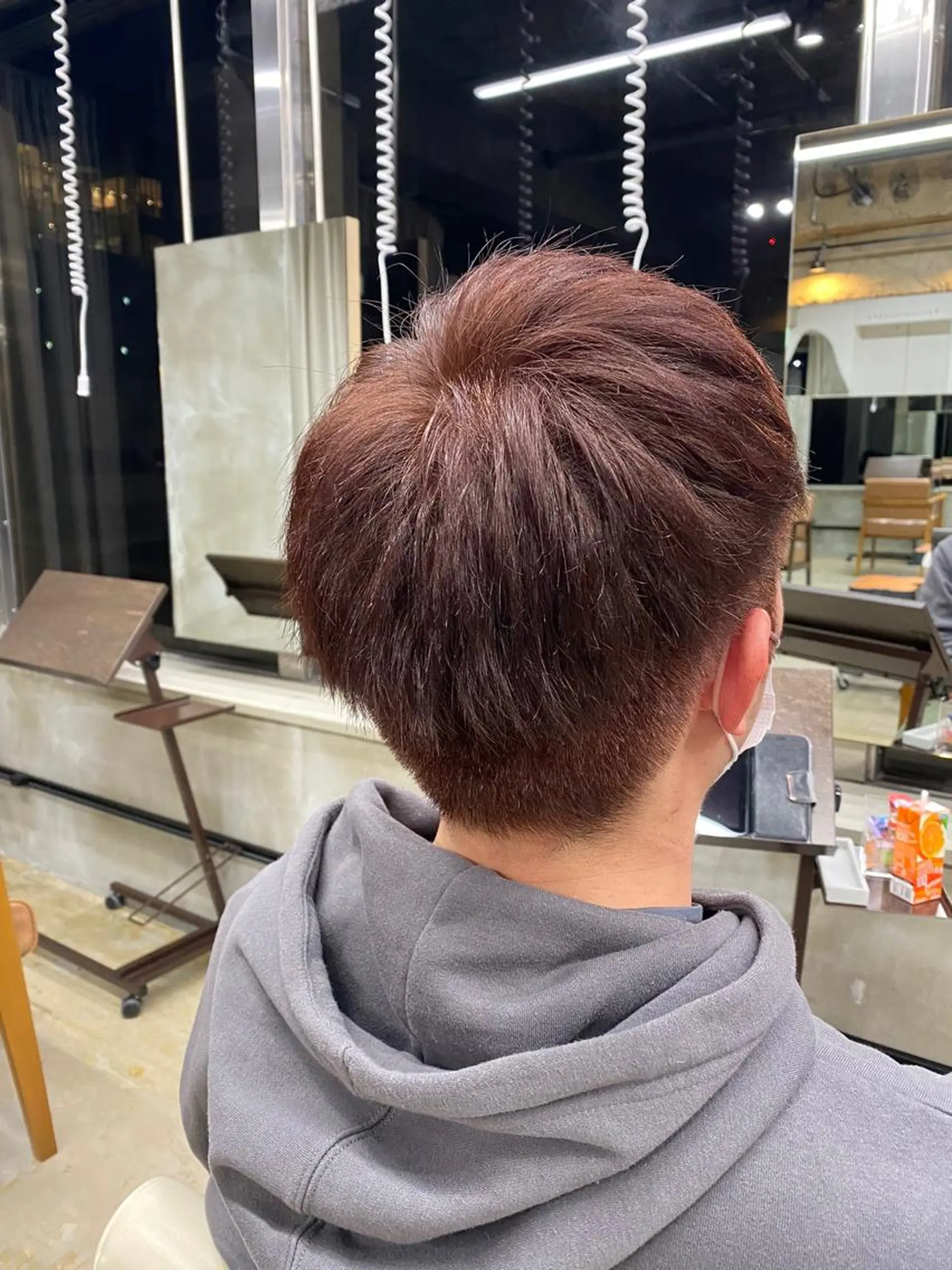 ショート メンズ メンズブリーチ ピンクブラウン 茜璃/ブリーチカラー /レイヤーカットのヘアスタイル