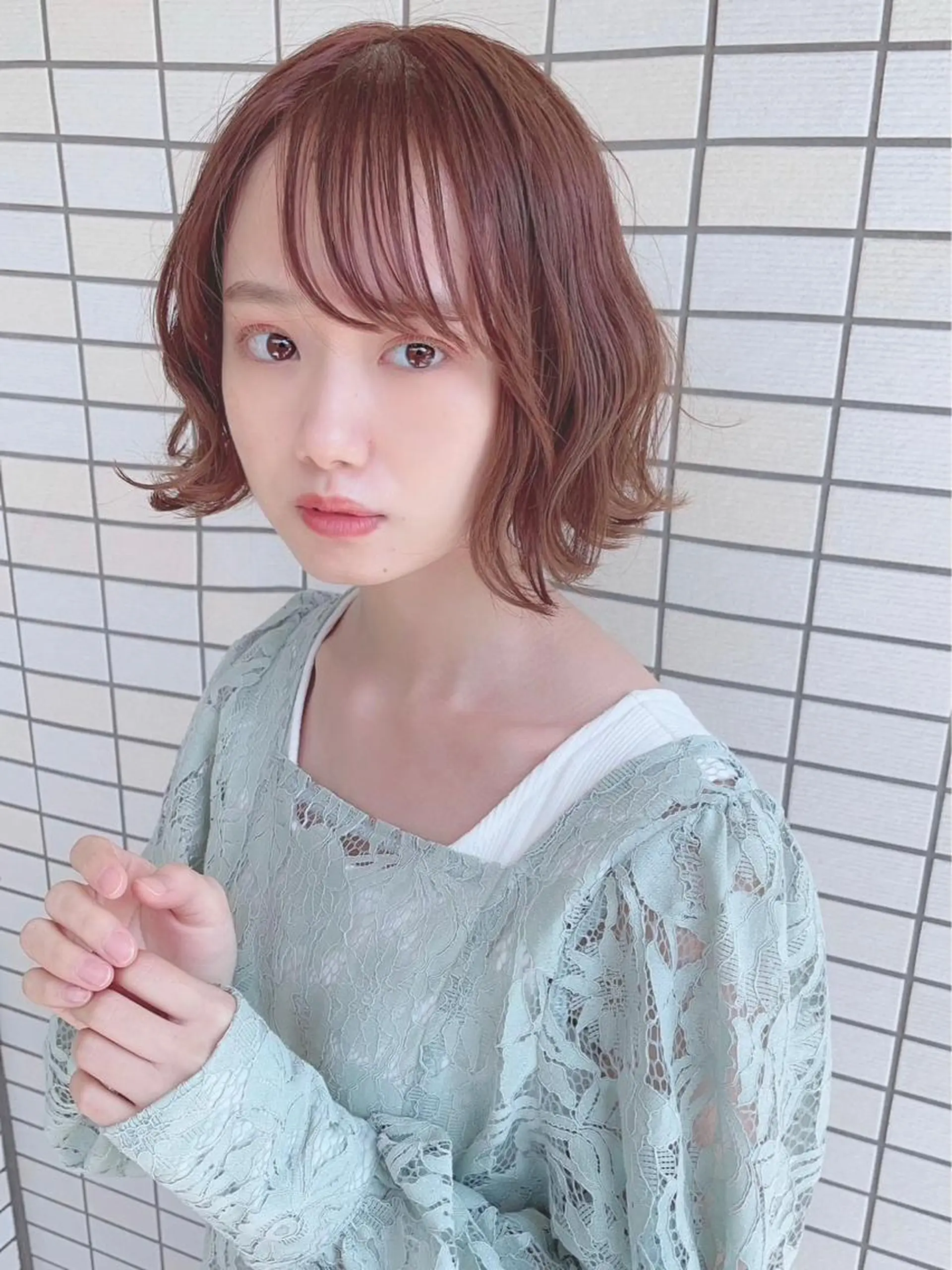 セミロング カラー パーマ ヘアアレンジ 【公式】amble luxe池袋東口🩷のヘアスタイル