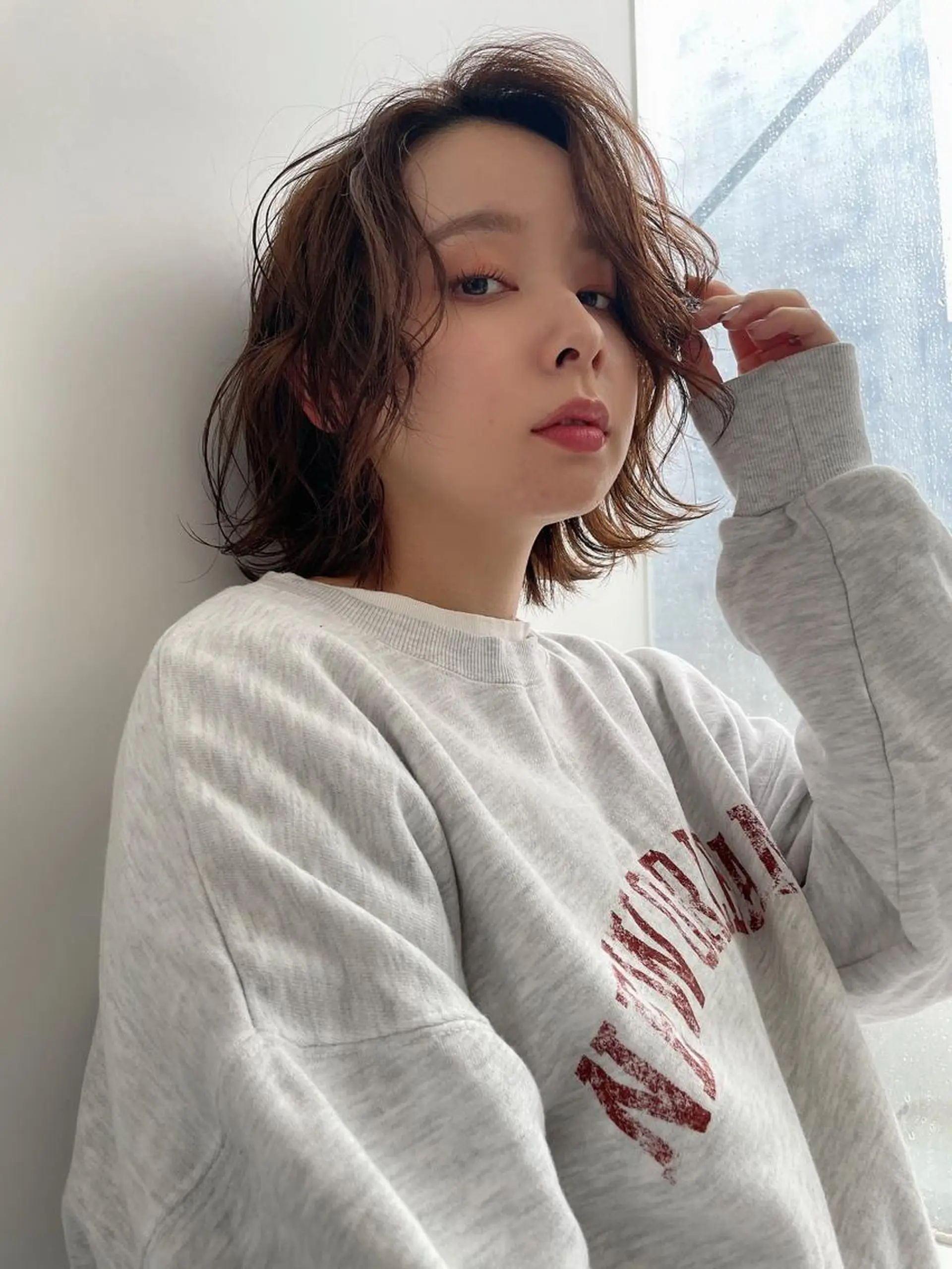 ミディアム カット ヘアカラー トリートメント 白髪ぼかし/髪質改善 梅原響輝のヘアスタイル