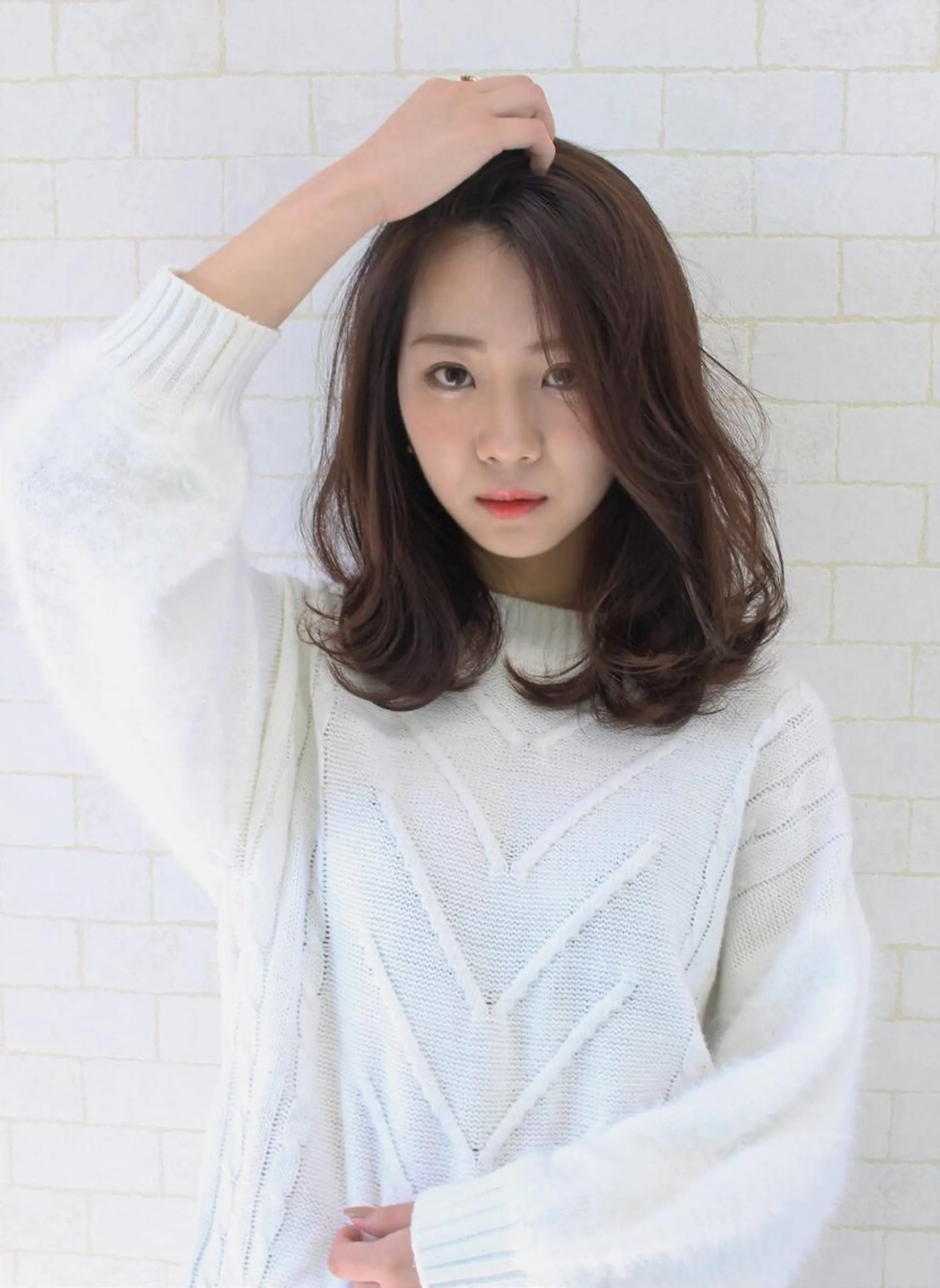 ミディアム カラー パーマ カット ヘッドスパ 小濱 秀人のヘアスタイル