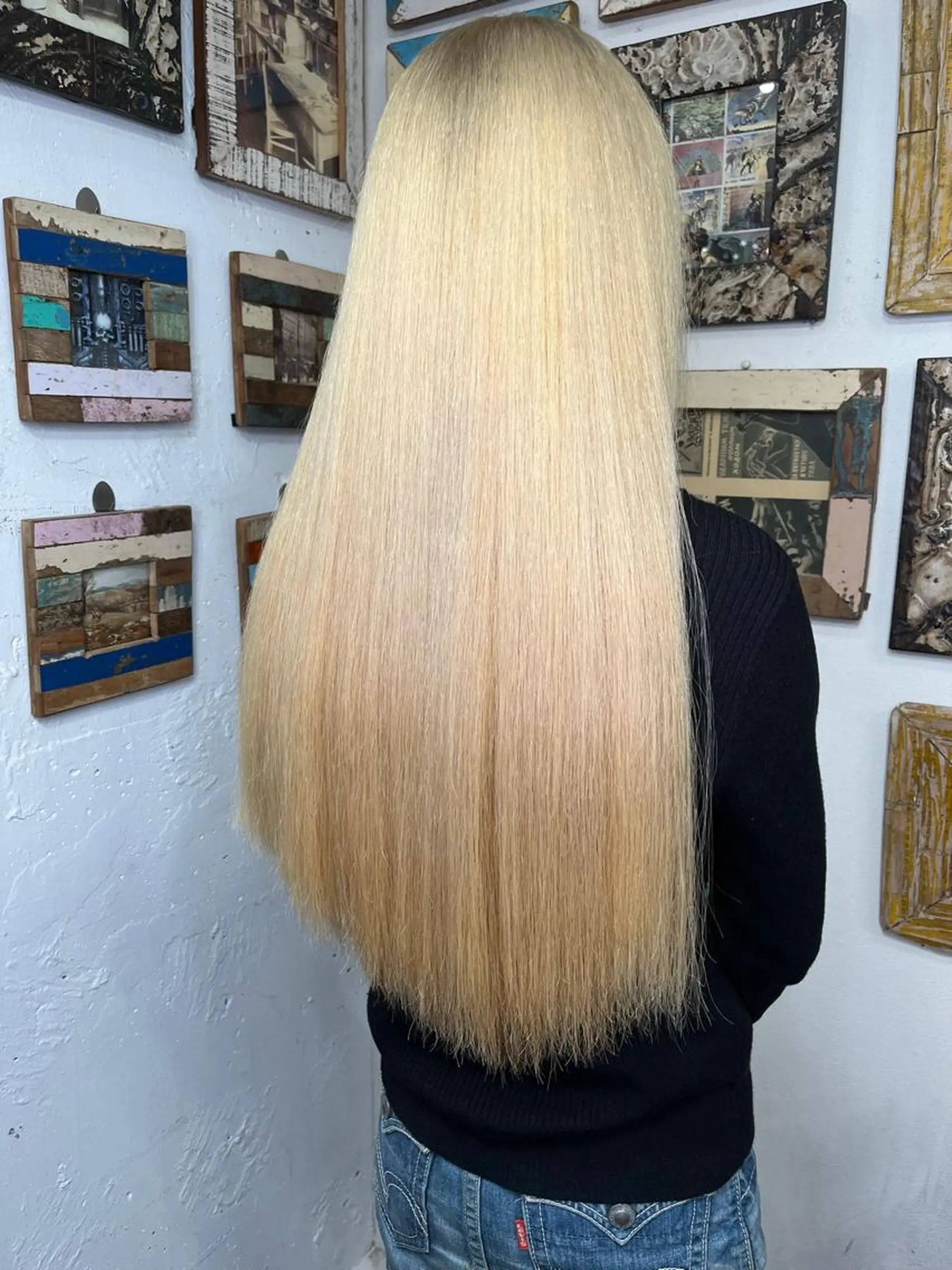 ロング カラー ブリーチ カット ヘアカラー トリートメント モモカ/ハイトーン /バレイヤージュのヘアスタイル