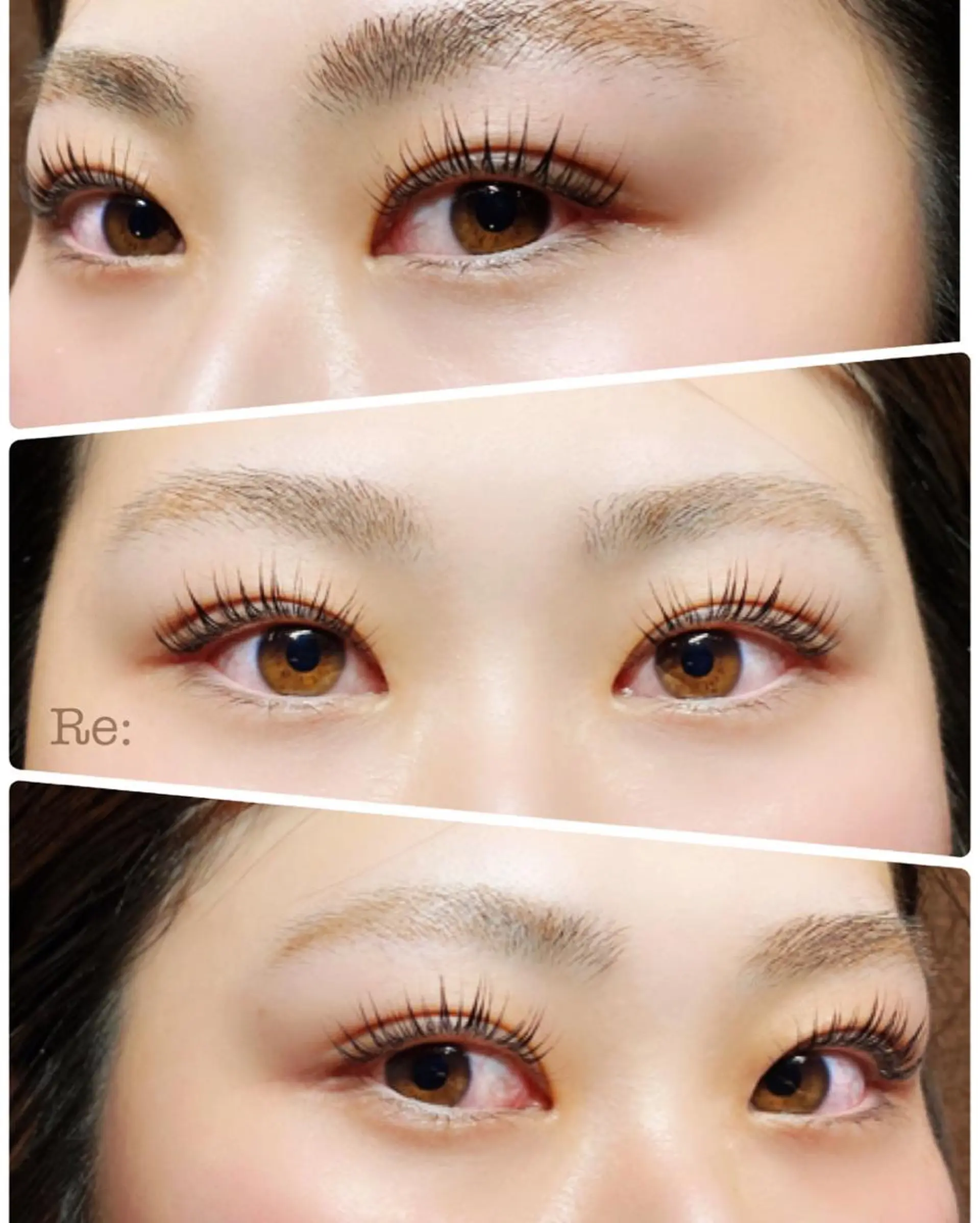 マツエク・マツパ 目尻長め ナチュラル パリジェンヌラッシュリフト 一重×まつ毛パーマ Lash Re:のマツエク・マツパデザイン