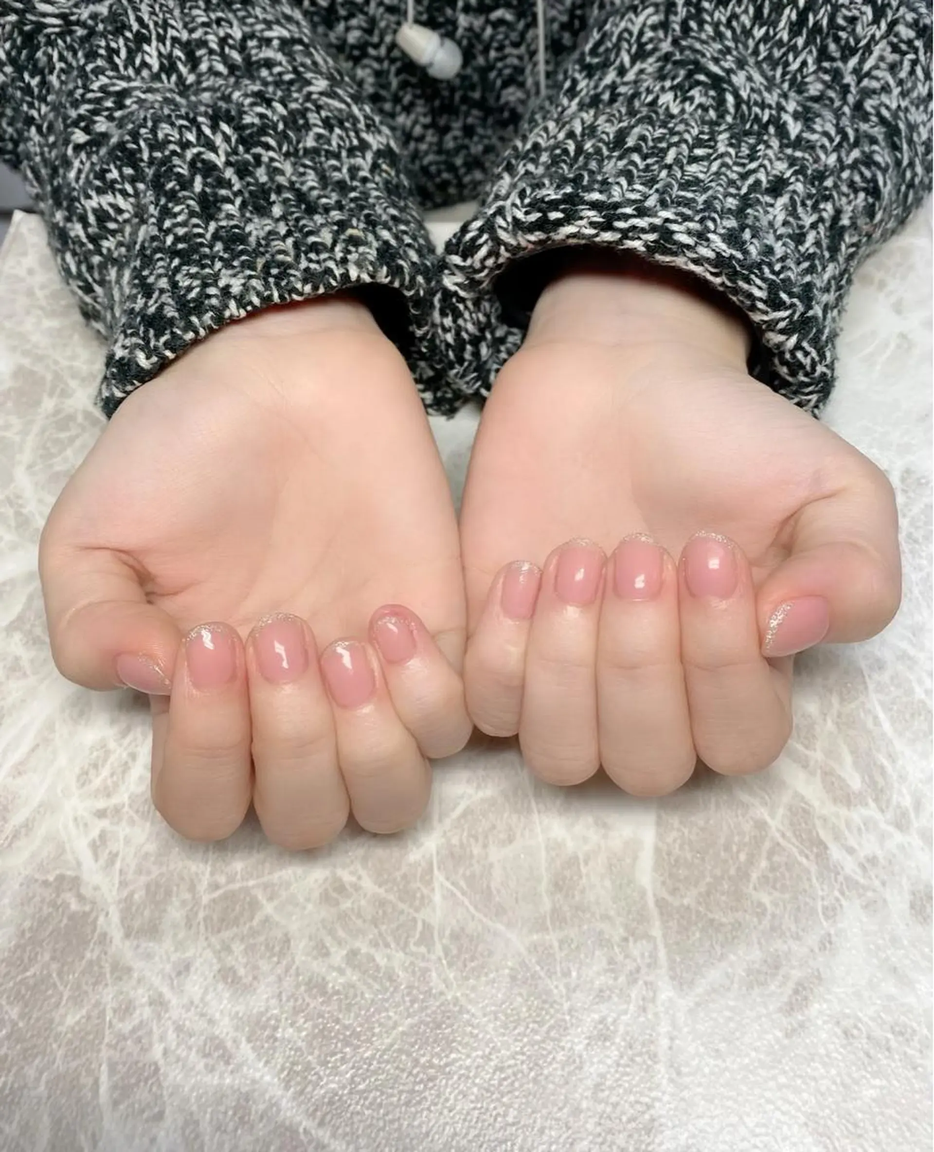 ネイル フレンチネイル ラメ(グリッター) ゆぴねいる yupinailのネイルデザイン