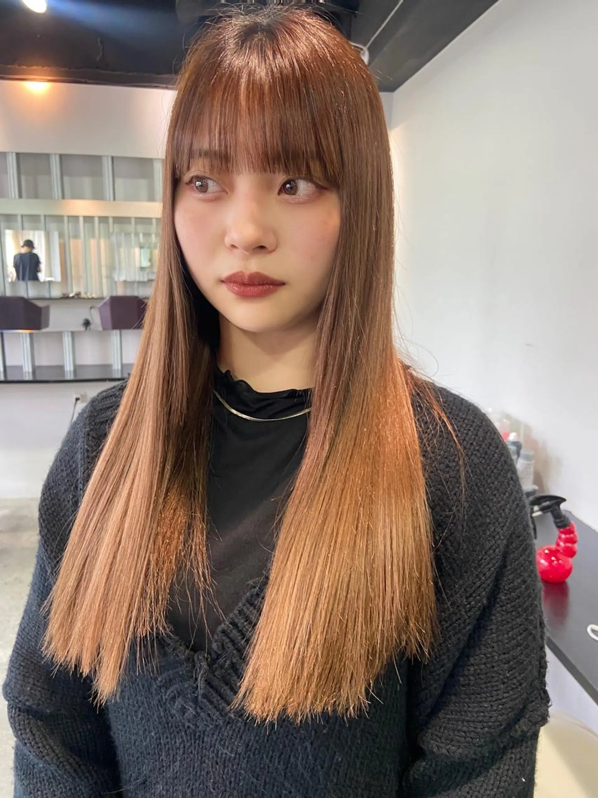 ロング ヘアカラー トリートメント ヘッドスパ 地毛風艶カラー🌿 喜多夏海のヘアスタイル