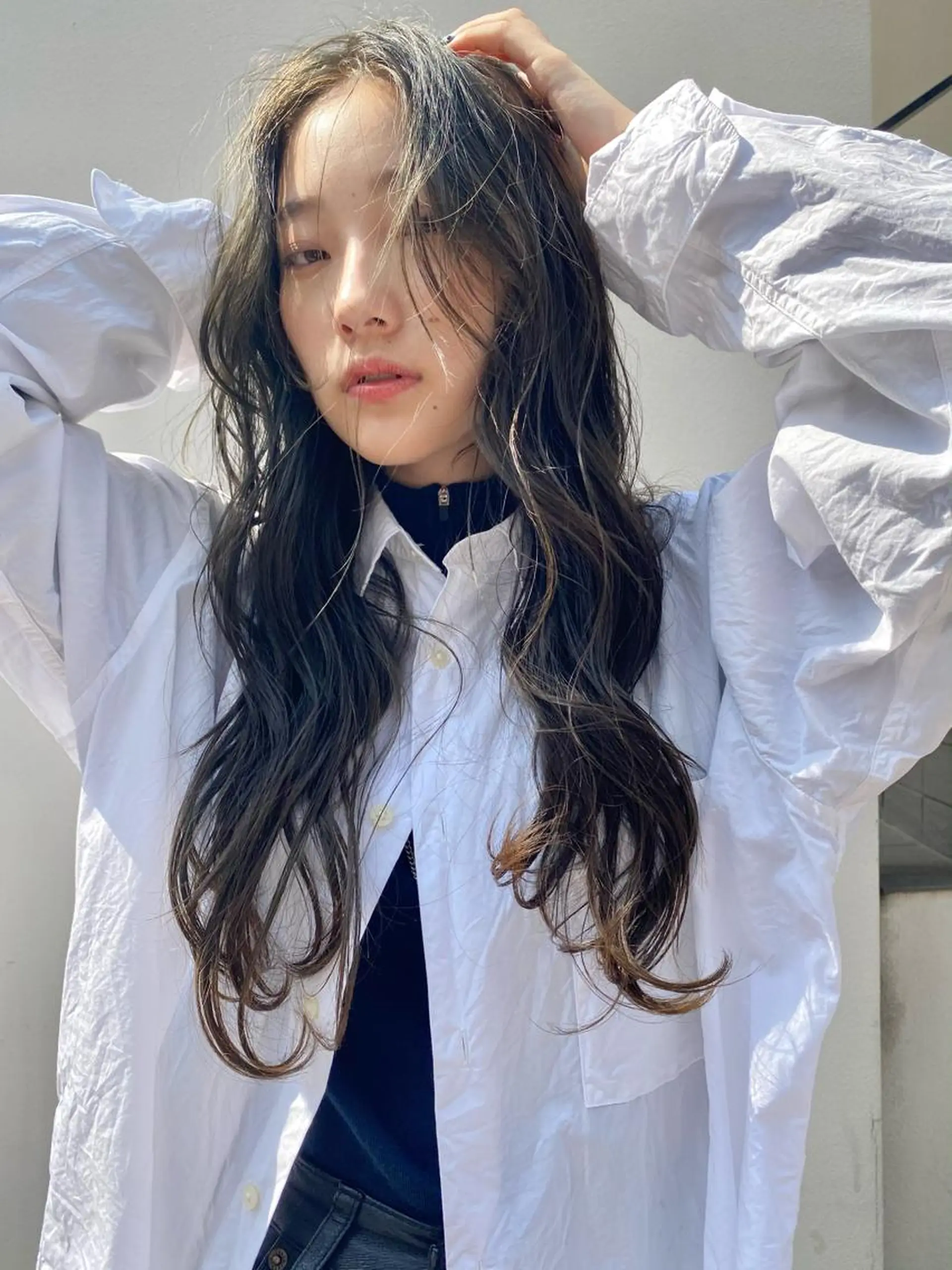 ロング カラー ベージュカラー オリーブベージュ ヘアカラー トリートメント 森貴裕/ベージュ/ パーマ/オリーブのヘアスタイル