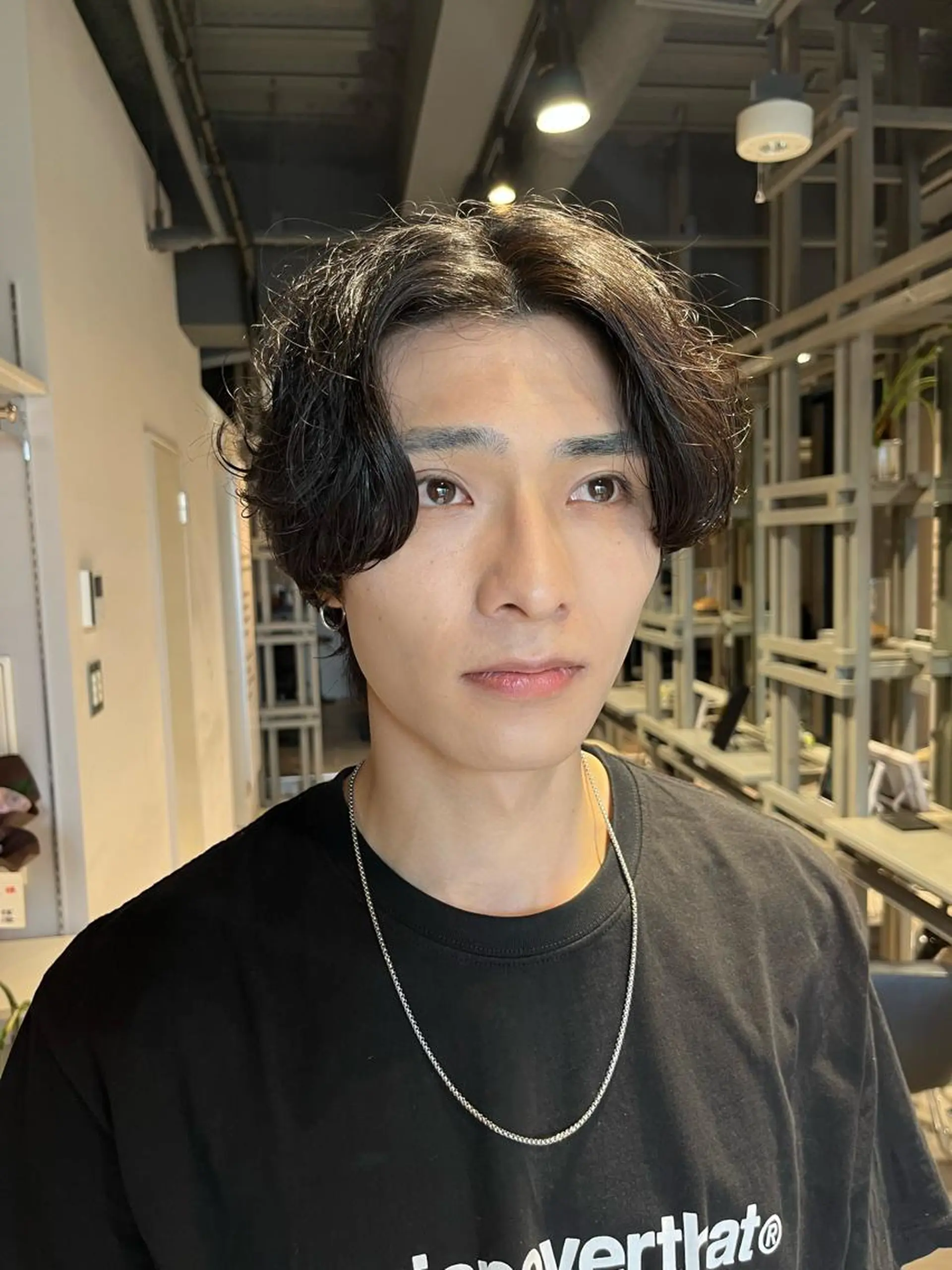 ショート パーマ メンズ うる艶カラー/恵比寿 ベージュ/丸山陽平のヘアスタイル