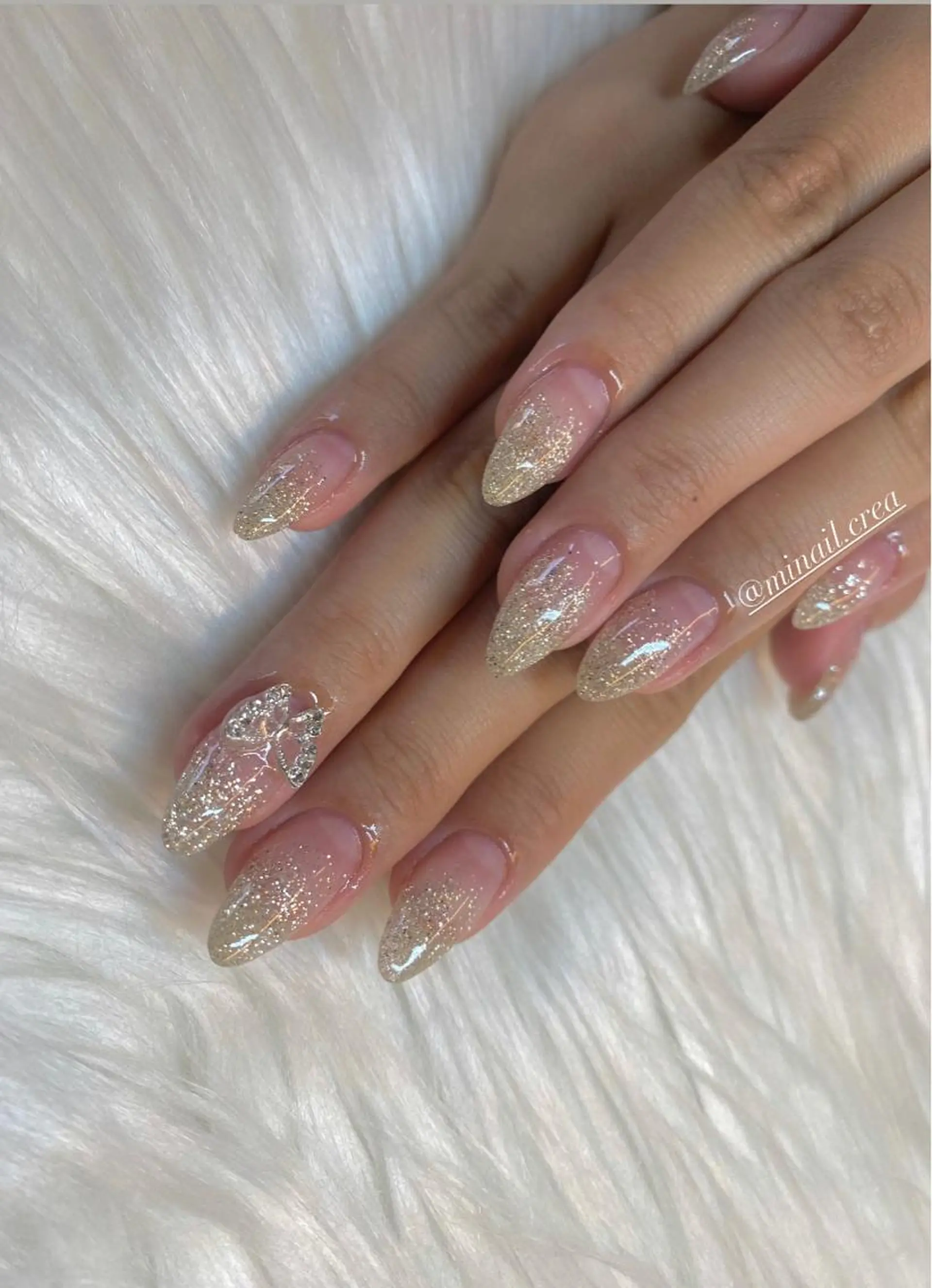ネイル グラデーション ラメ(グリッター) ラメグラデーション CReA nailのネイルデザイン