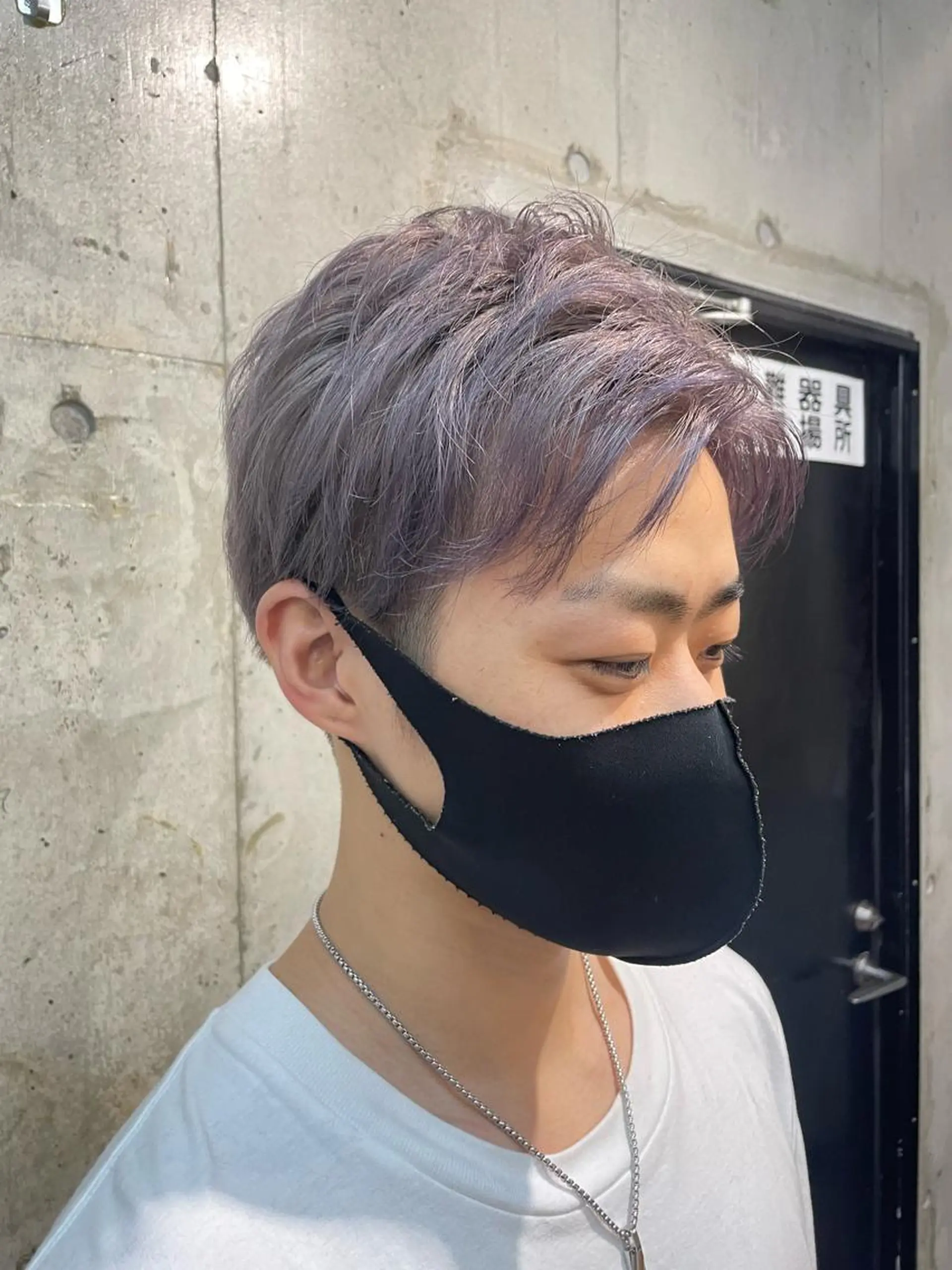 ショート カラー メンズ メンズブリーチ ブリーチ ラベンダーカラー シルバー SHOTO ハイトー ン/ブロンドカラーのヘアスタイル