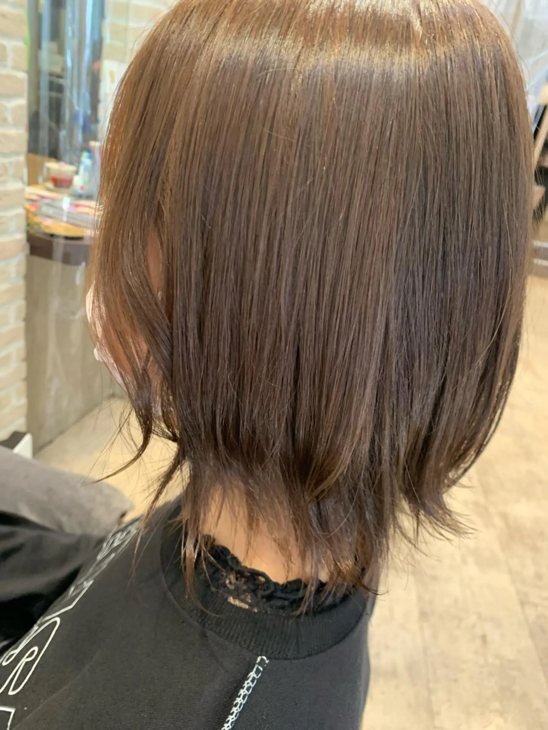 カラー ベージュカラー ヘアカラー Rina🪄 韓国風レイヤーcutのヘアスタイル