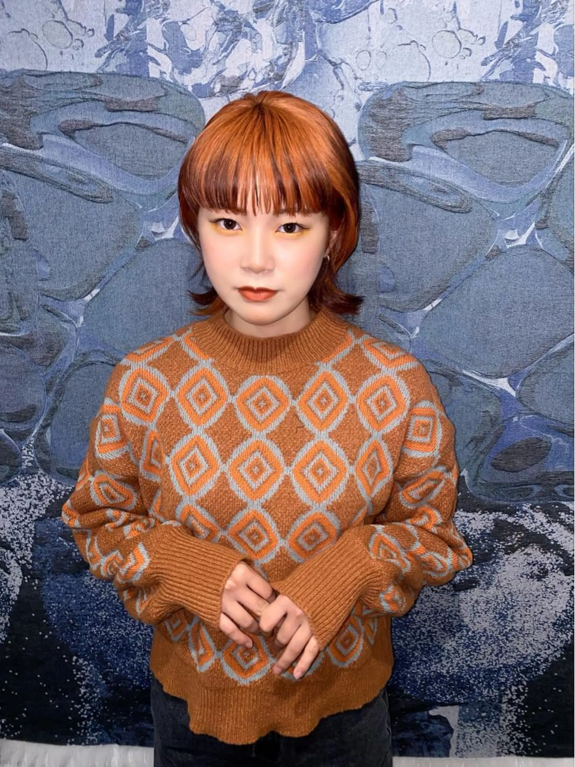 ミディアム カラー ヘアアレンジ ベージュカラー ブラウンカラー オレンジ オレンジベージュ 撮影モデル募集 🦋soemikaのヘアスタイル